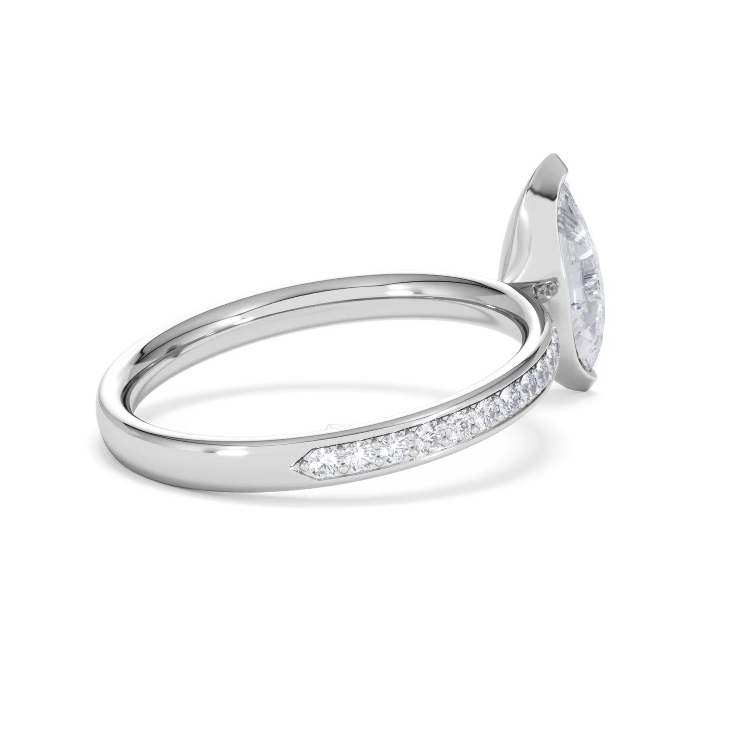 Origin 1.25ct Marquise Cut Lab Diamond Solitaire Engagement Ring with Side Stones in Platinum - Image 35