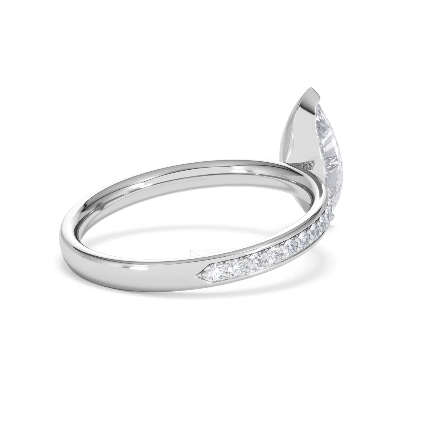 Origin 1.25ct Marquise Cut Lab Diamond Solitaire Engagement Ring with Side Stones in Platinum - Image 37