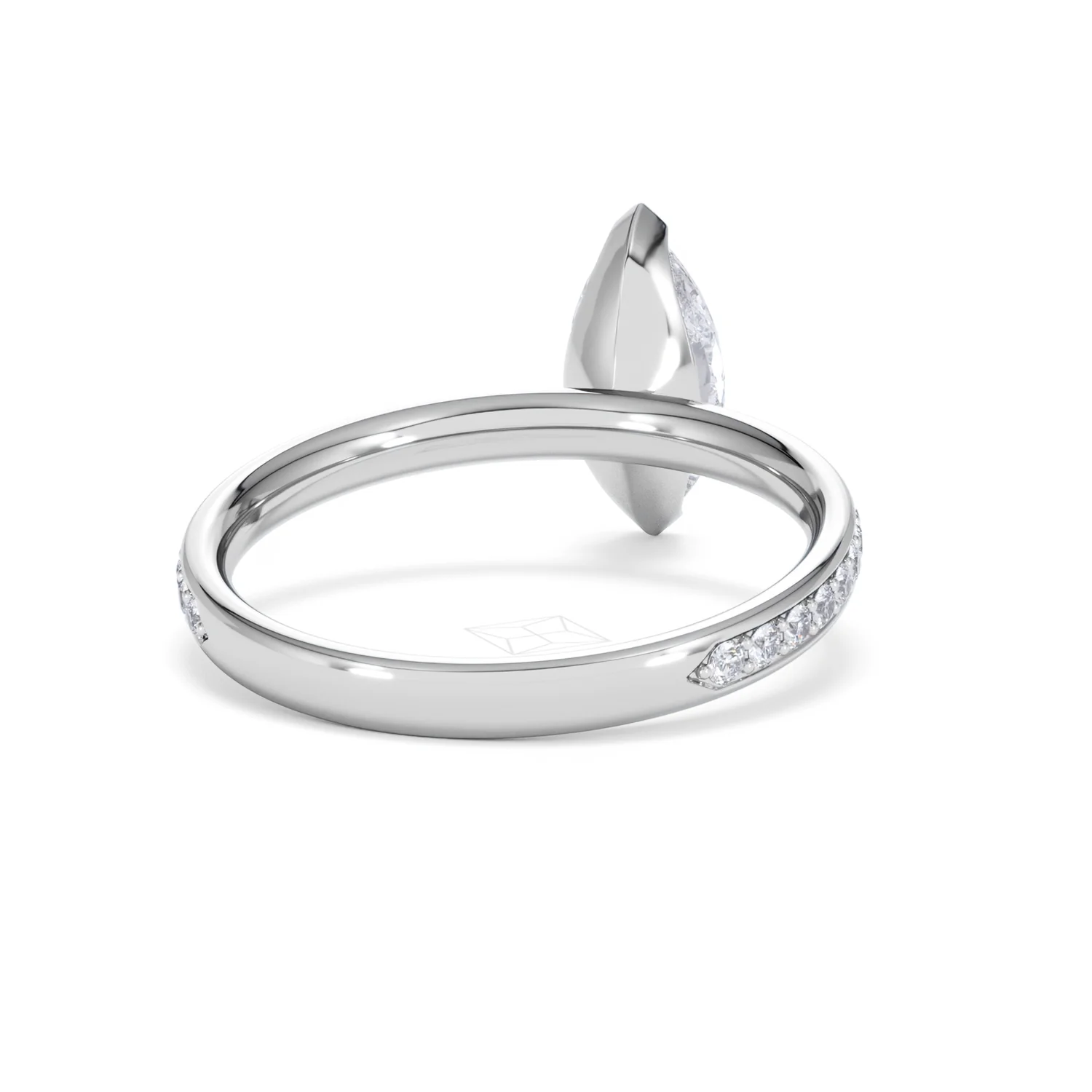 Origin 1.25ct Marquise Cut Lab Diamond Solitaire Engagement Ring with Side Stones in Platinum - Image 43