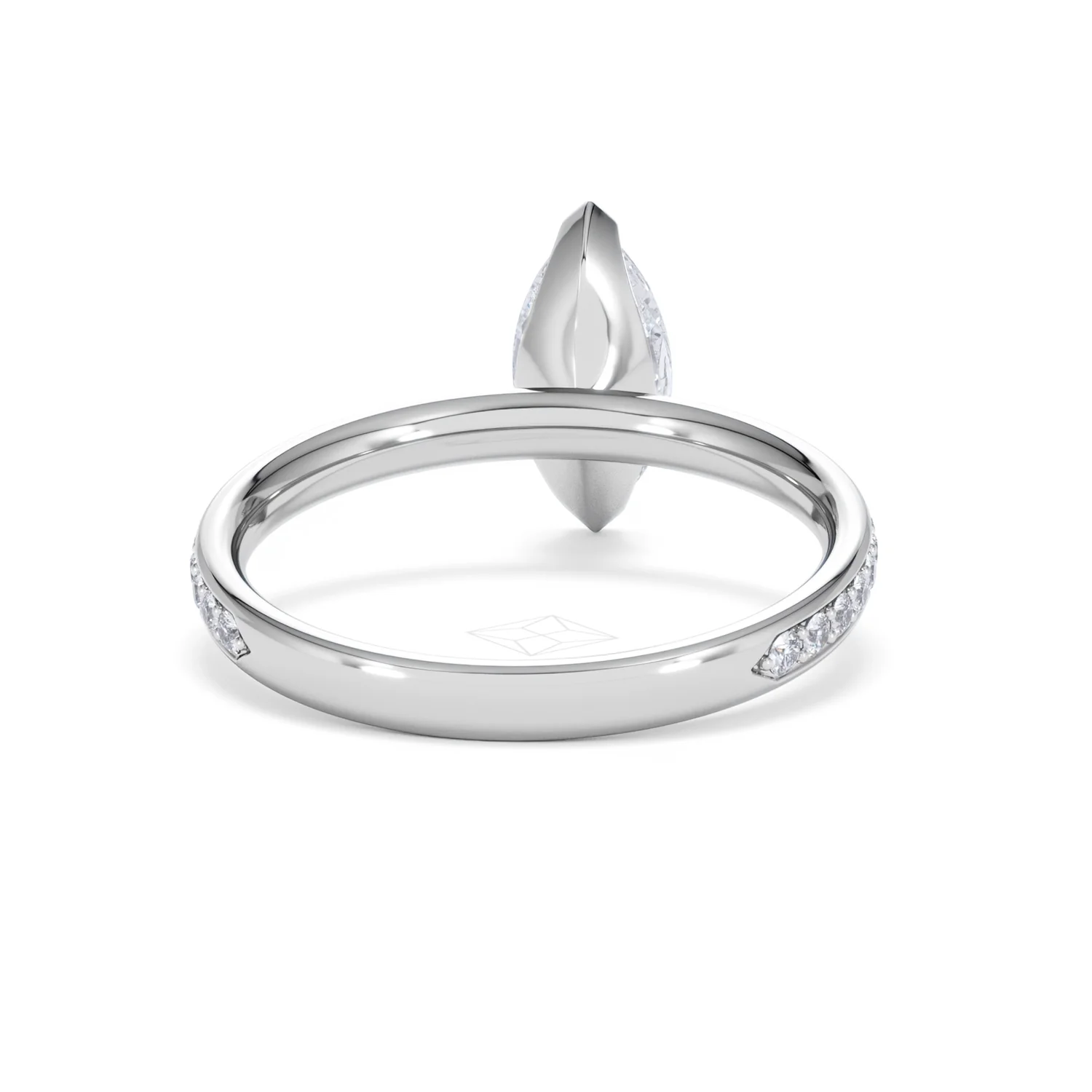 Origin 1.25ct Marquise Cut Lab Diamond Solitaire Engagement Ring with Side Stones in Platinum - Image 45