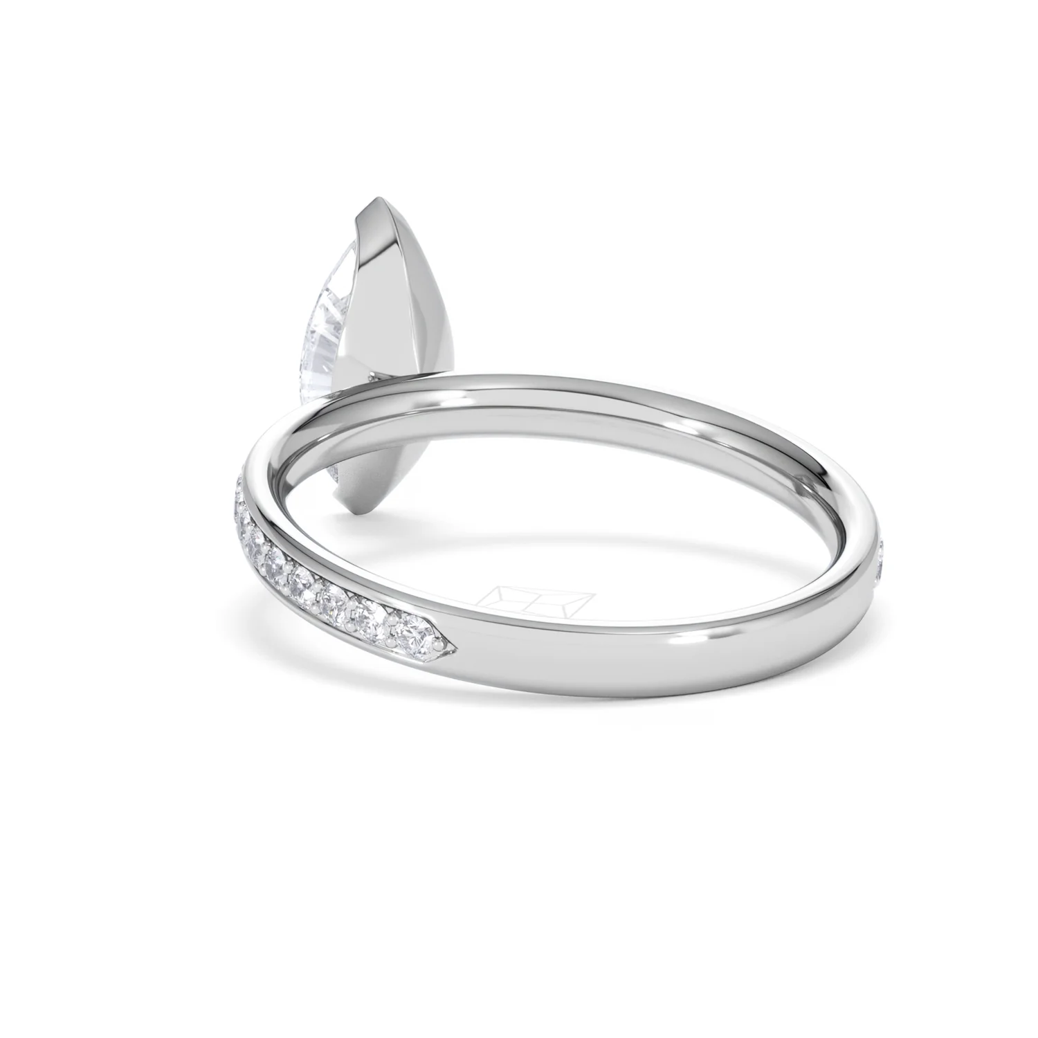 Origin 1.25ct Marquise Cut Lab Diamond Solitaire Engagement Ring with Side Stones in Platinum - Image 53