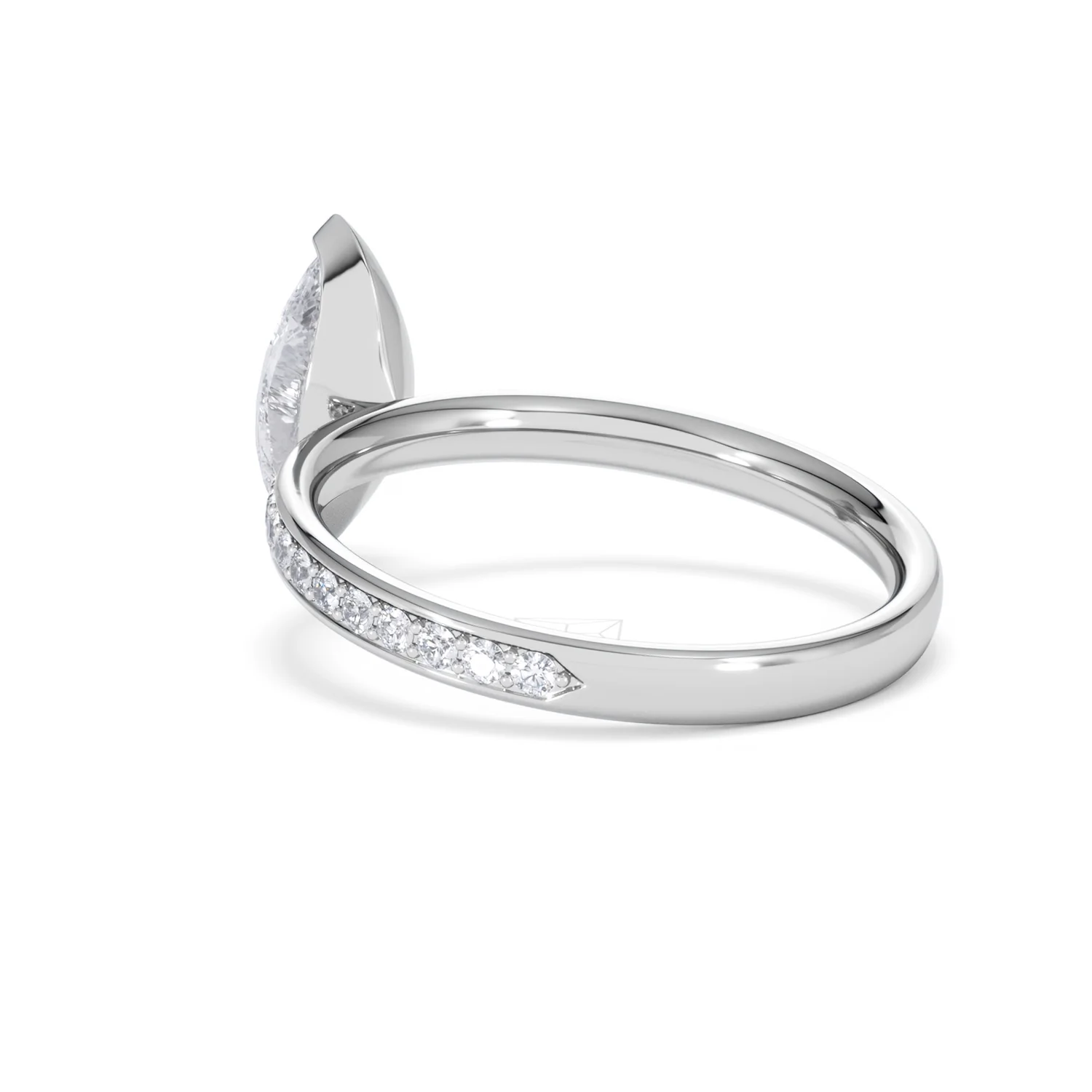 Origin 1.25ct Marquise Cut Lab Diamond Solitaire Engagement Ring with Side Stones in Platinum - Image 56