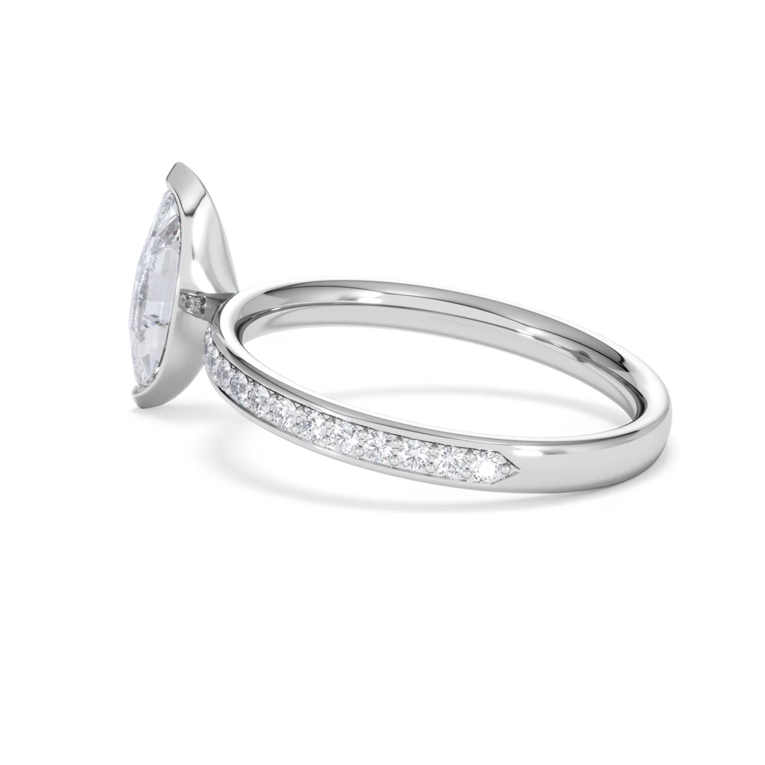 Origin 1.25ct Marquise Cut Lab Diamond Solitaire Engagement Ring with Side Stones in Platinum - Image 61