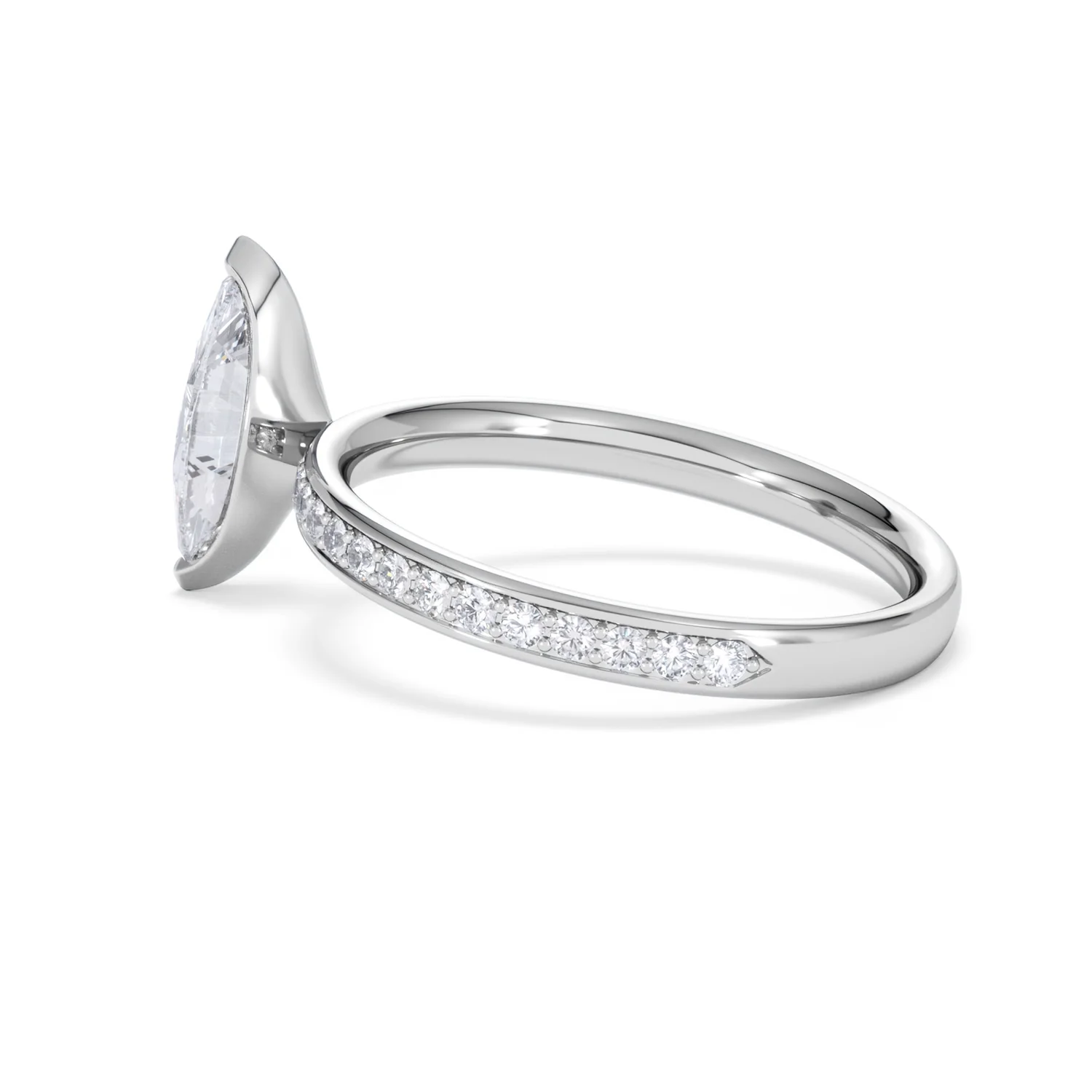 Origin 1.25ct Marquise Cut Lab Diamond Solitaire Engagement Ring with Side Stones in Platinum - Image 62