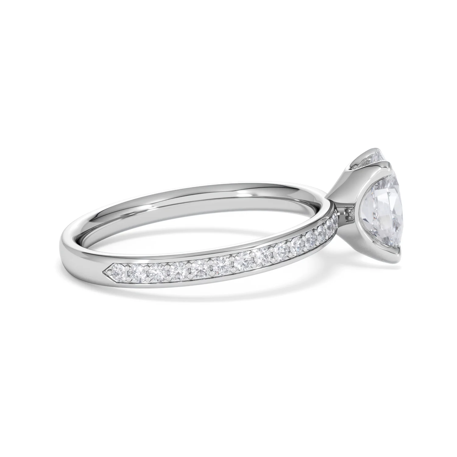 Origin 1.25ct Oval Cut Lab Diamond Solitaire Engagement Ring with Side Stones in 18K White Gold - Image 28