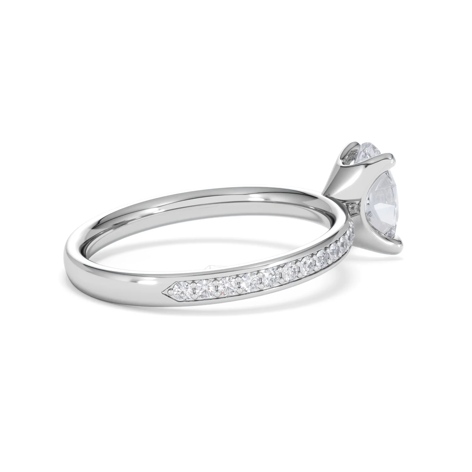 Origin 1.25ct Oval Cut Lab Diamond Solitaire Engagement Ring with Side Stones in 18K White Gold - Image 33