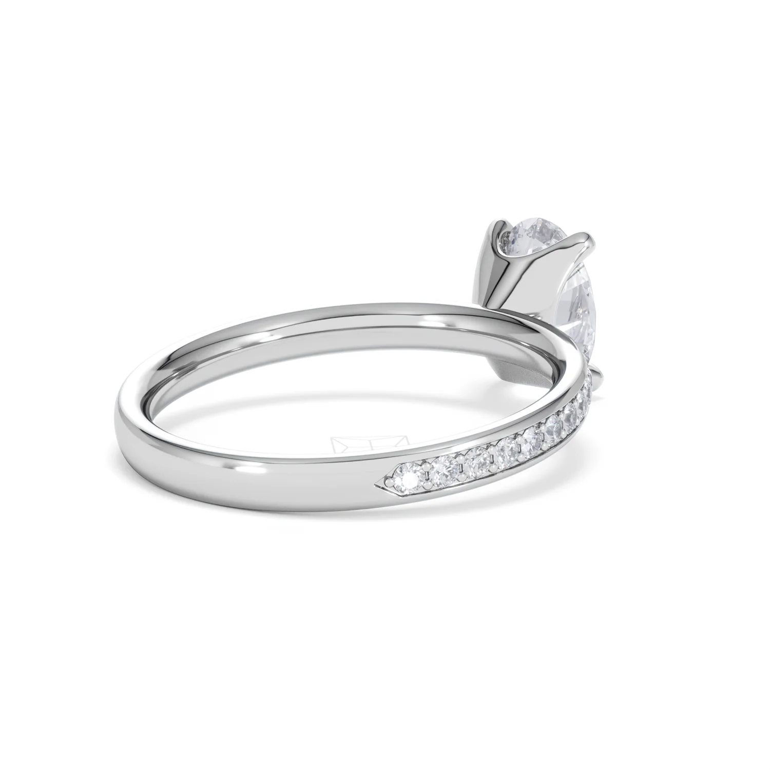 Origin 1.25ct Oval Cut Lab Diamond Solitaire Engagement Ring with Side Stones in 18K White Gold - Image 38
