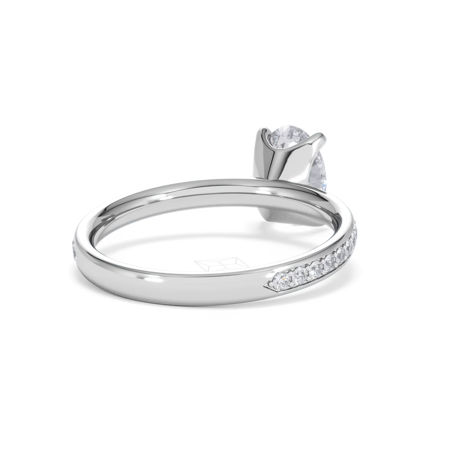 Origin 1.25ct Oval Cut Lab Diamond Solitaire Engagement Ring with Side Stones in 18K White Gold - Image 41