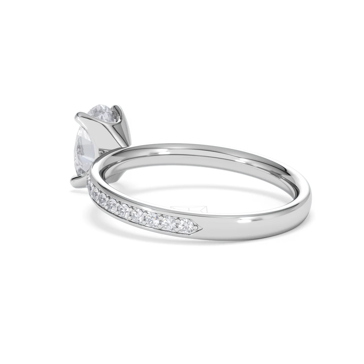 Origin 1.25ct Oval Cut Lab Diamond Solitaire Engagement Ring with Side Stones in 18K White Gold - Image 57