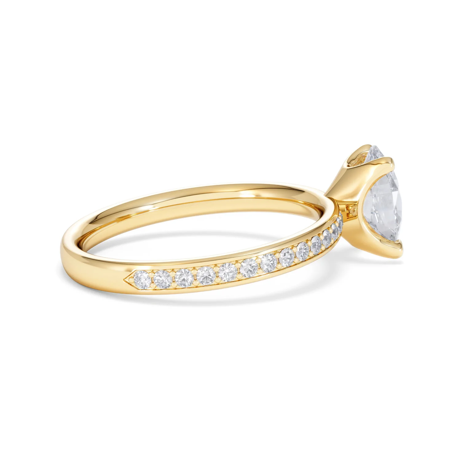 Origin 1.25ct Oval Cut Lab Diamond Solitaire Engagement Ring with Side Stones in 18K Yellow Gold - Image 30