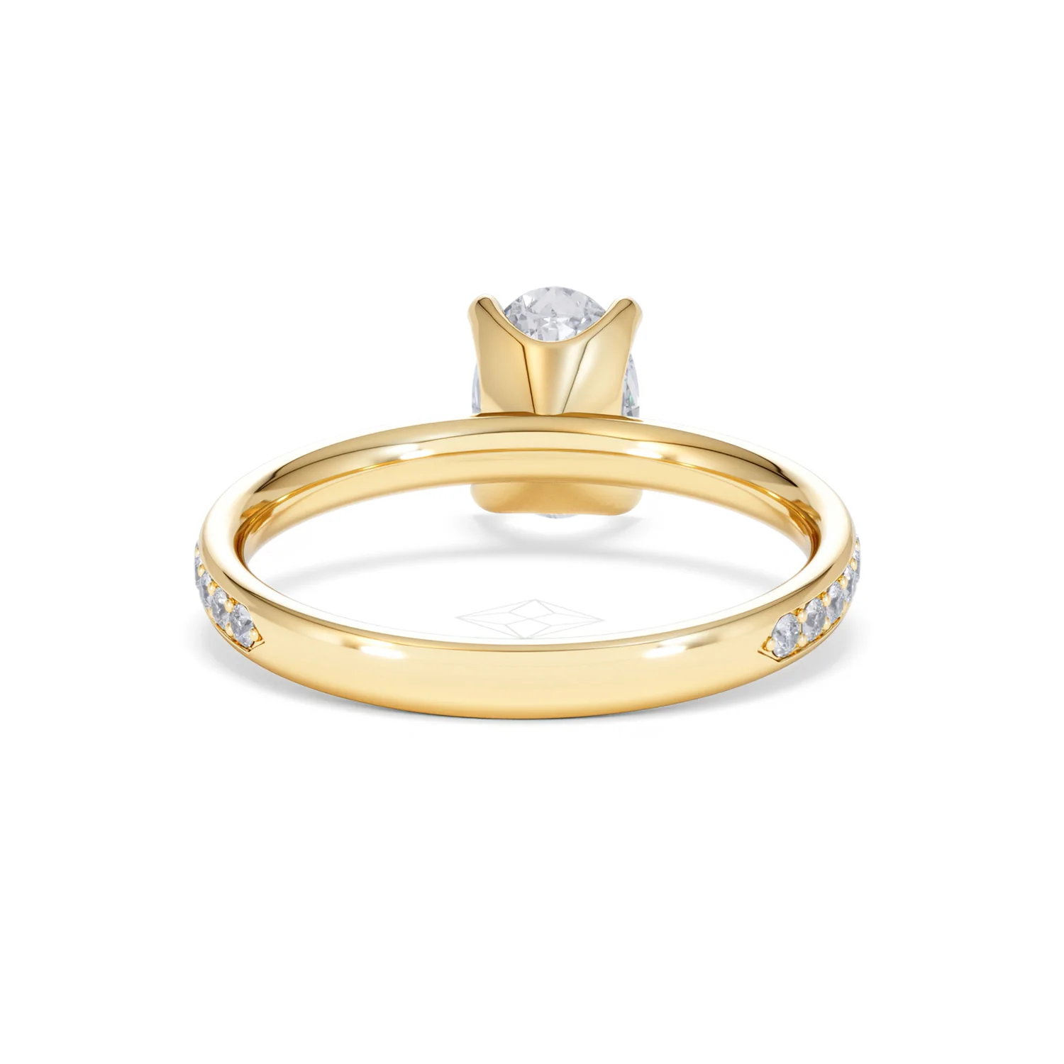 Origin 1.25ct Oval Cut Lab Diamond Solitaire Engagement Ring with Side Stones in 18K Yellow Gold - Image 46