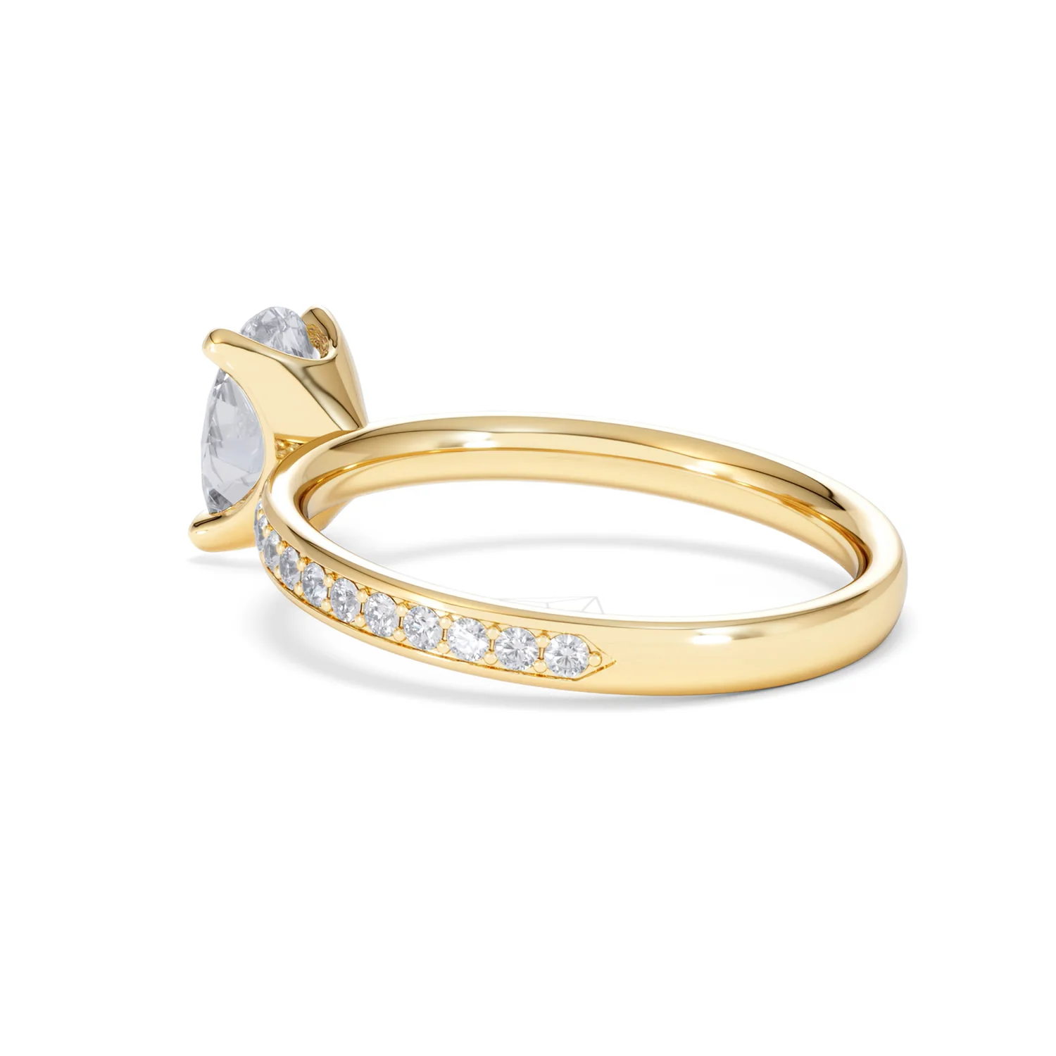 Origin 1.25ct Oval Cut Lab Diamond Solitaire Engagement Ring with Side Stones in 18K Yellow Gold - Image 58