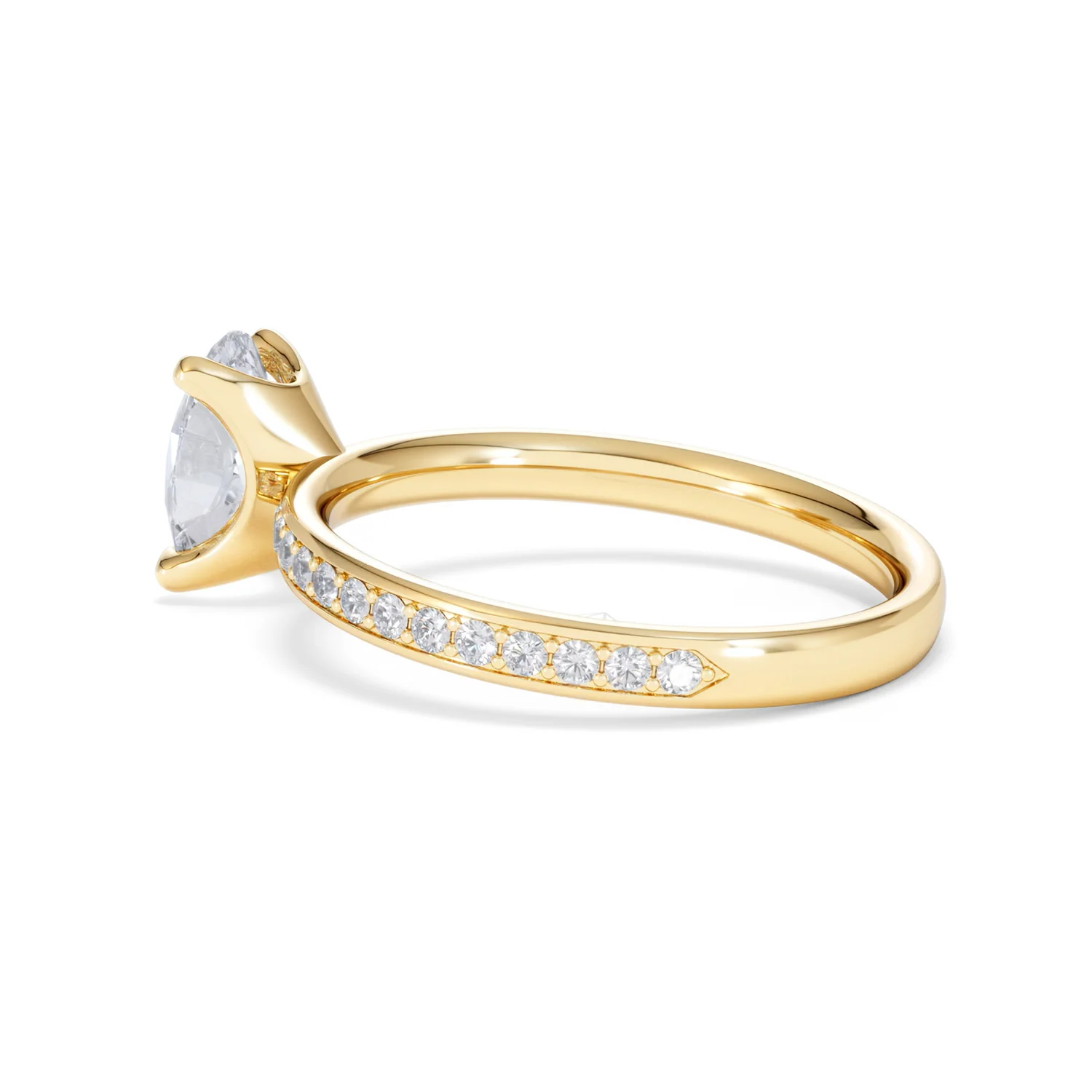 Origin 1.25ct Oval Cut Lab Diamond Solitaire Engagement Ring with Side Stones in 18K Yellow Gold - Image 61