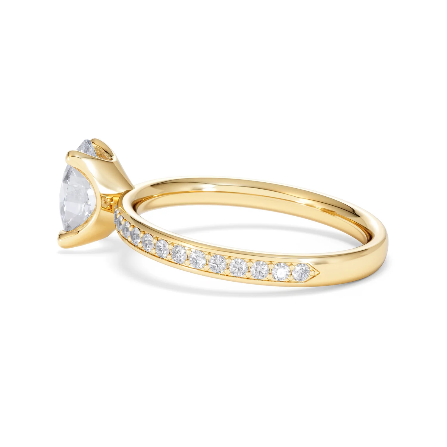 Origin 1.25ct Oval Cut Lab Diamond Solitaire Engagement Ring with Side Stones in 18K Yellow Gold - Image 63