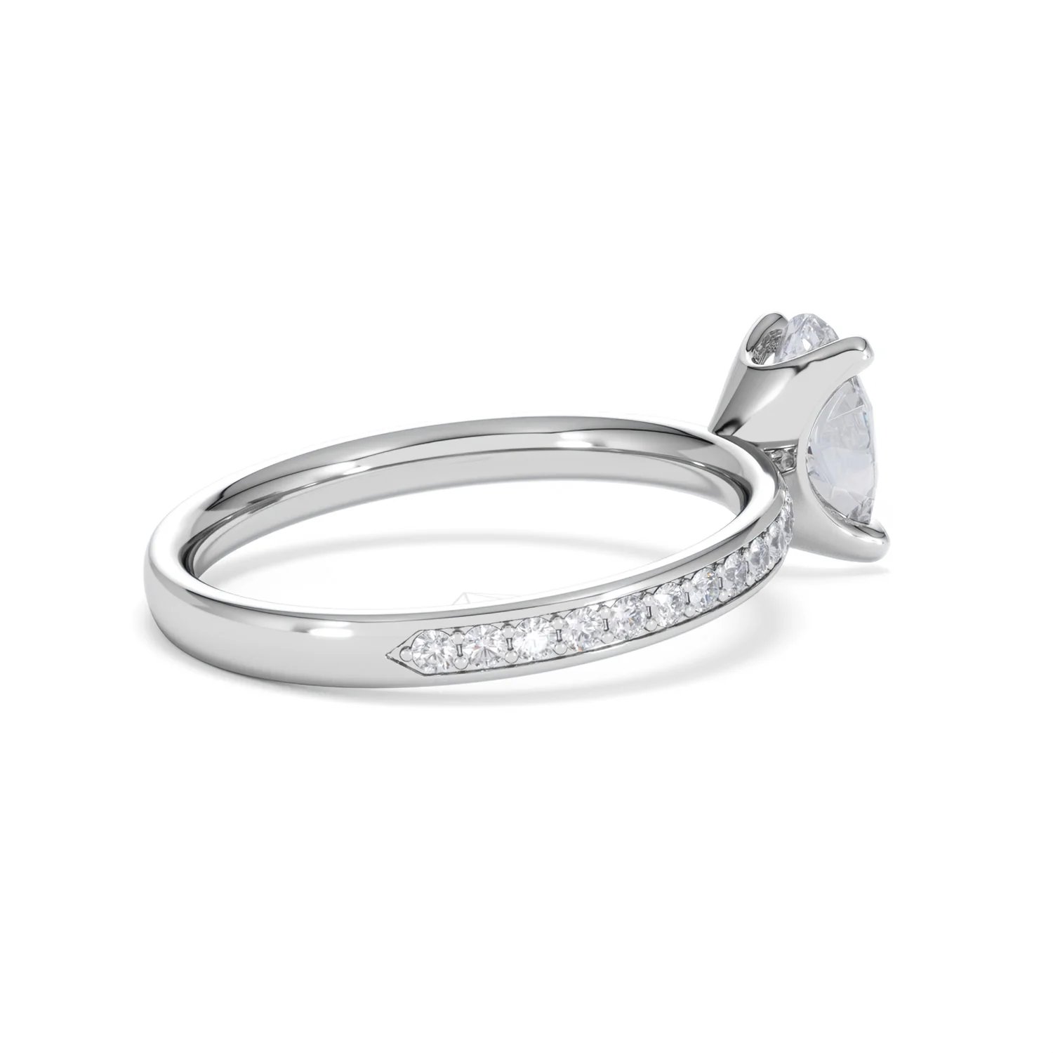 Origin 1.25ct Oval Cut Lab Diamond Solitaire Engagement Ring with Side Stones in Platinum - Image 34