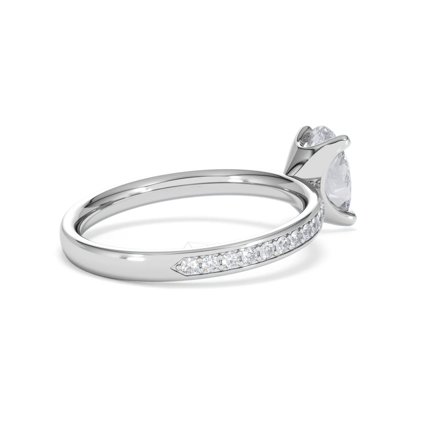 Origin 1.25ct Oval Cut Lab Diamond Solitaire Engagement Ring with Side Stones in Platinum - Image 35