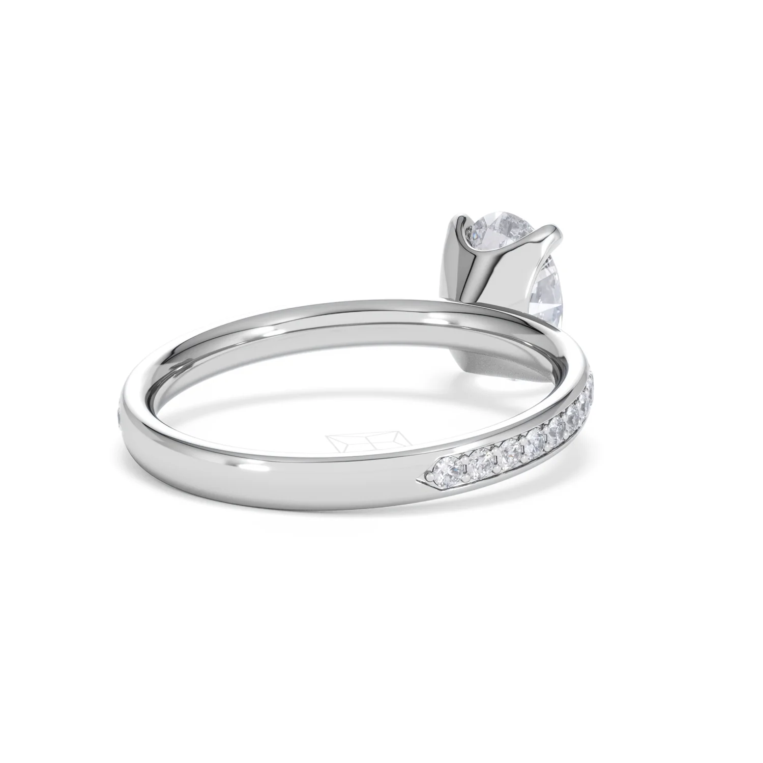 Origin 1.25ct Oval Cut Lab Diamond Solitaire Engagement Ring with Side Stones in Platinum - Image 40