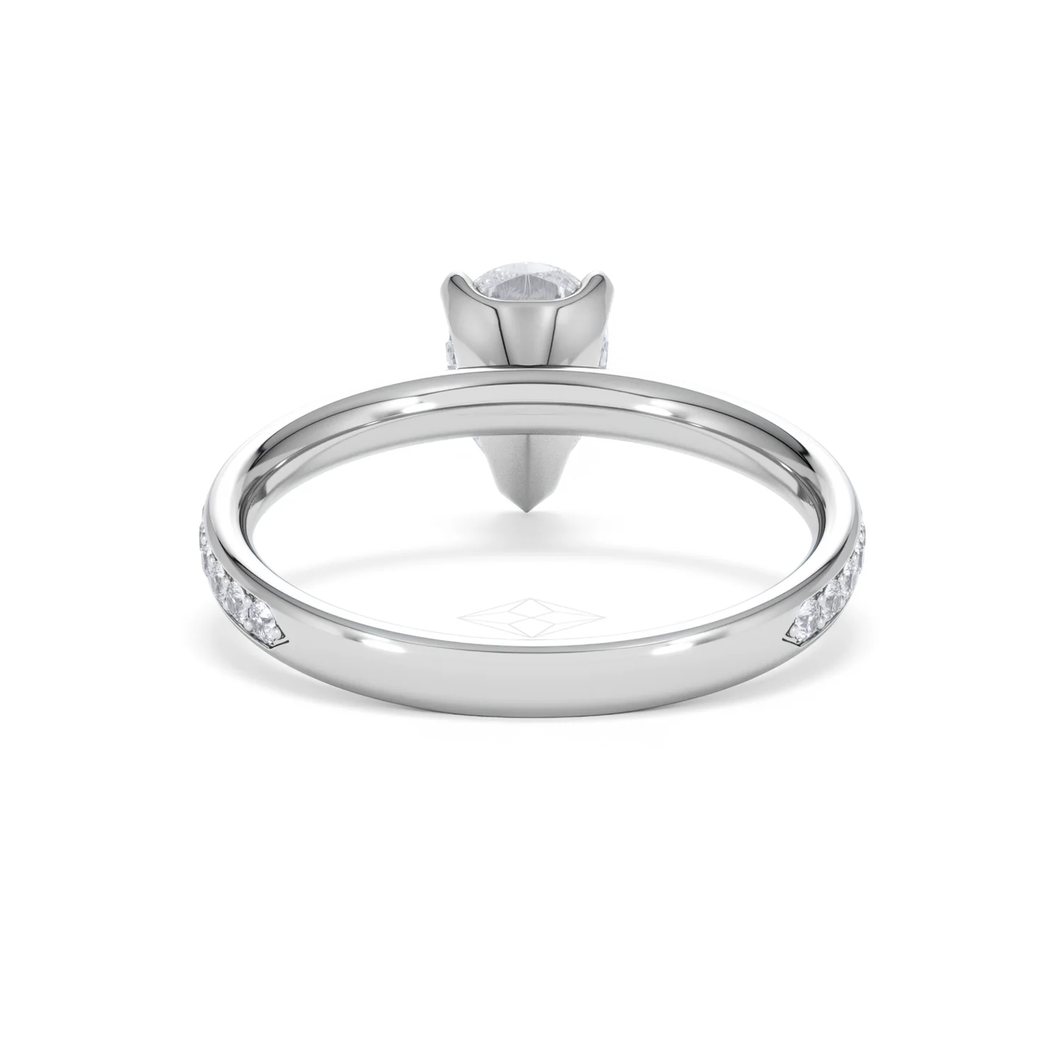 Origin 1.25ct Pear Cut Lab Diamond Solitaire Engagement Ring with Side Stones in 18K White Gold - Image 47