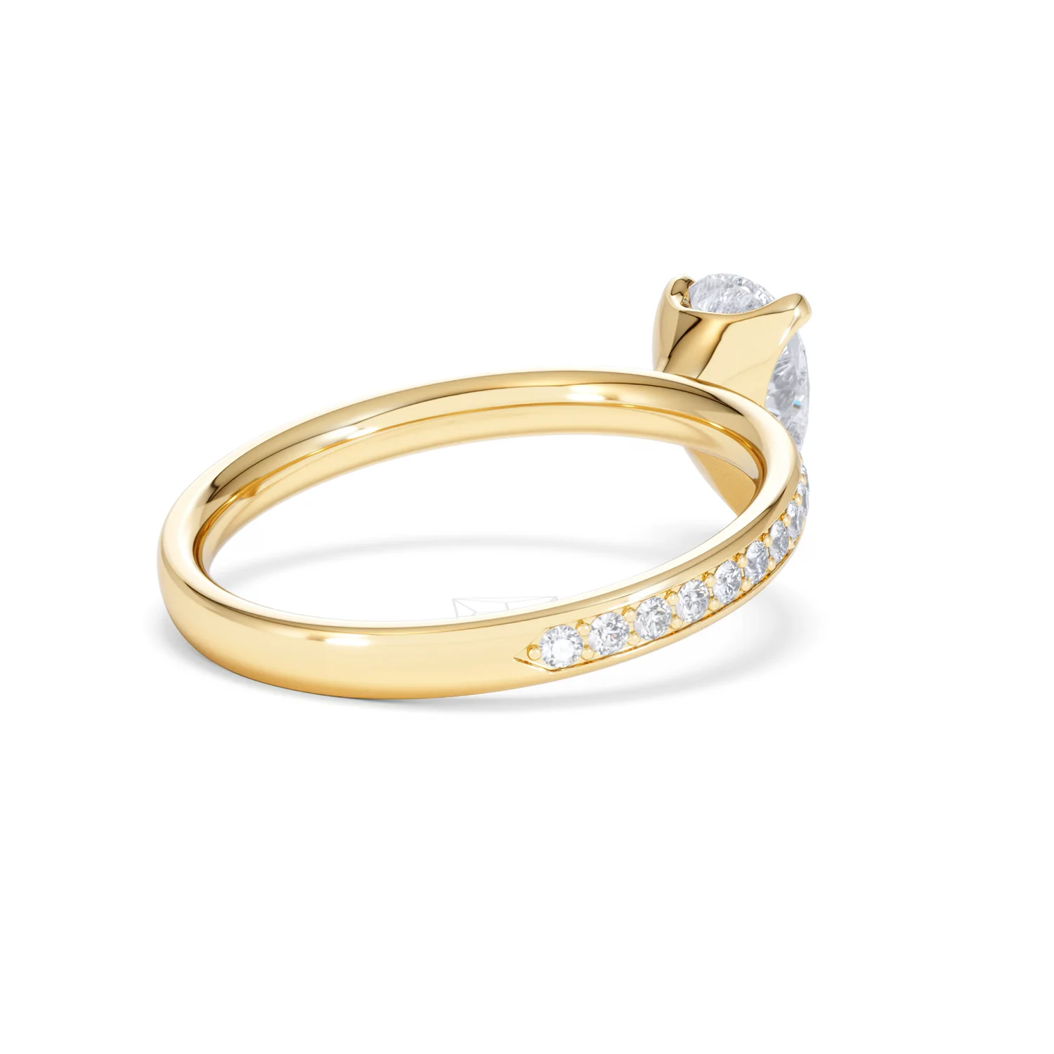 Origin 1.25ct Pear Cut Lab Diamond Solitaire Engagement Ring with Side Stones in 18K Yellow Gold - Image 38