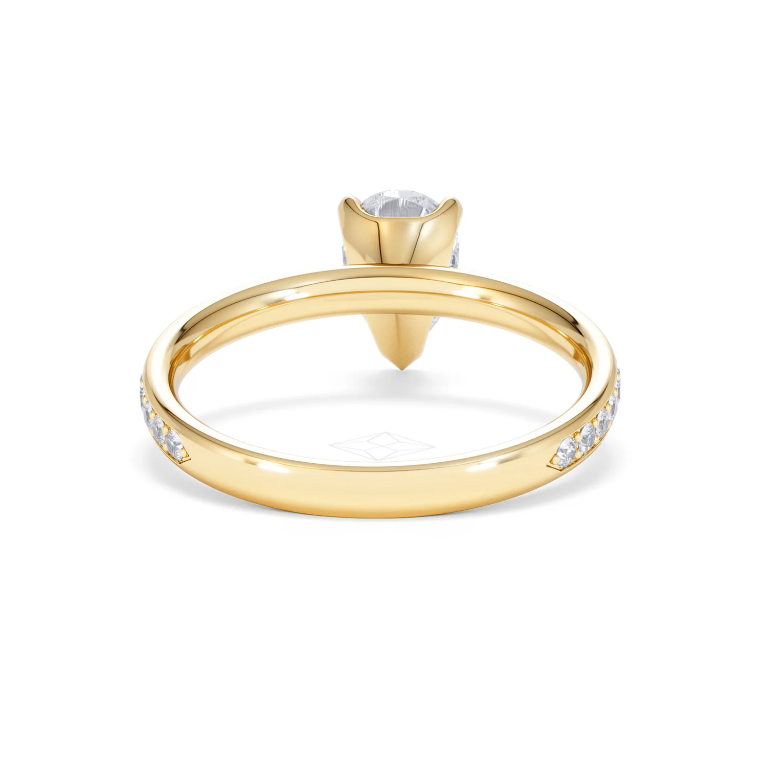 Origin 1.25ct Pear Cut Lab Diamond Solitaire Engagement Ring with Side Stones in 18K Yellow Gold - Image 46