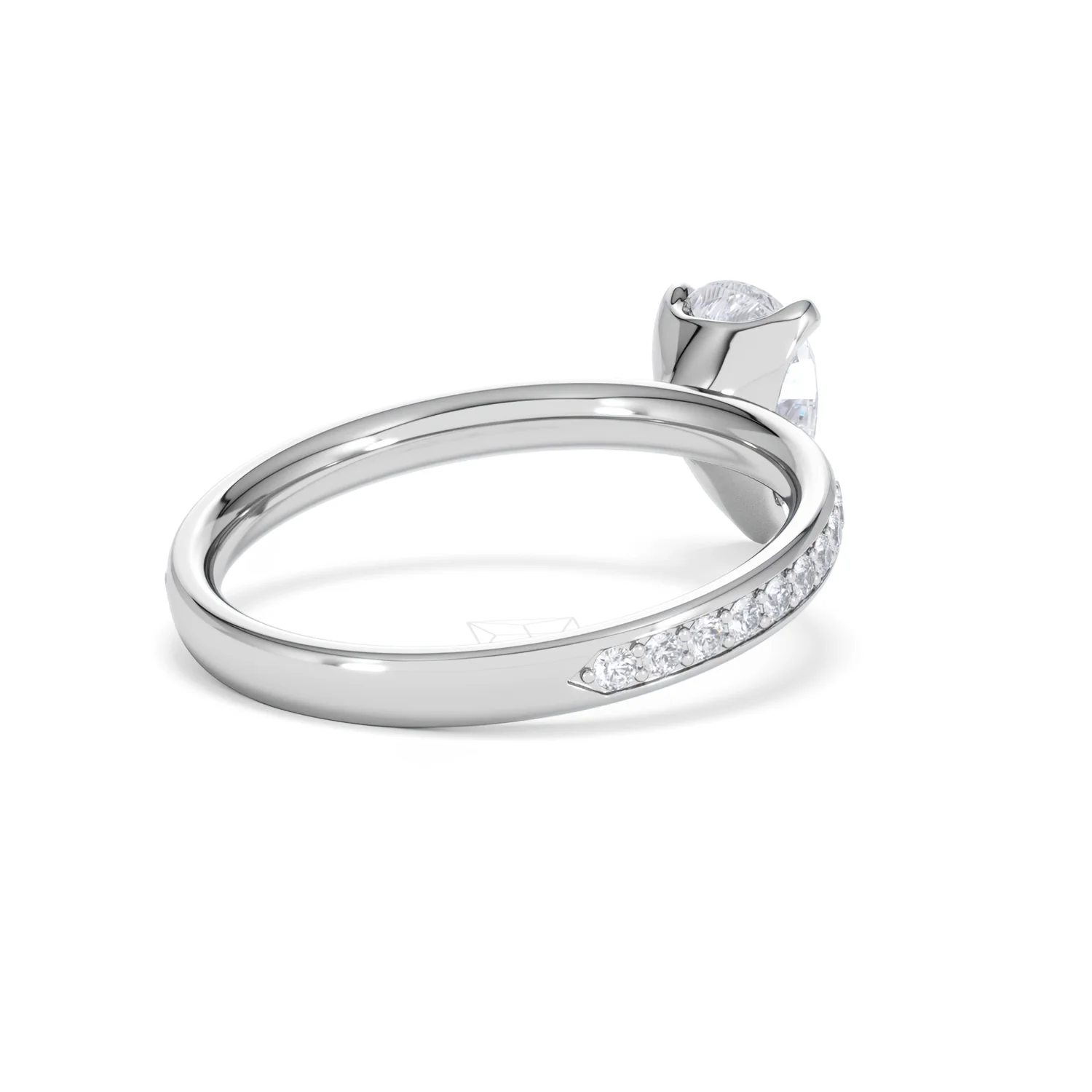 Origin 1.25ct Pear Cut Lab Diamond Solitaire Engagement Ring with Side Stones in Platinum - Image 39