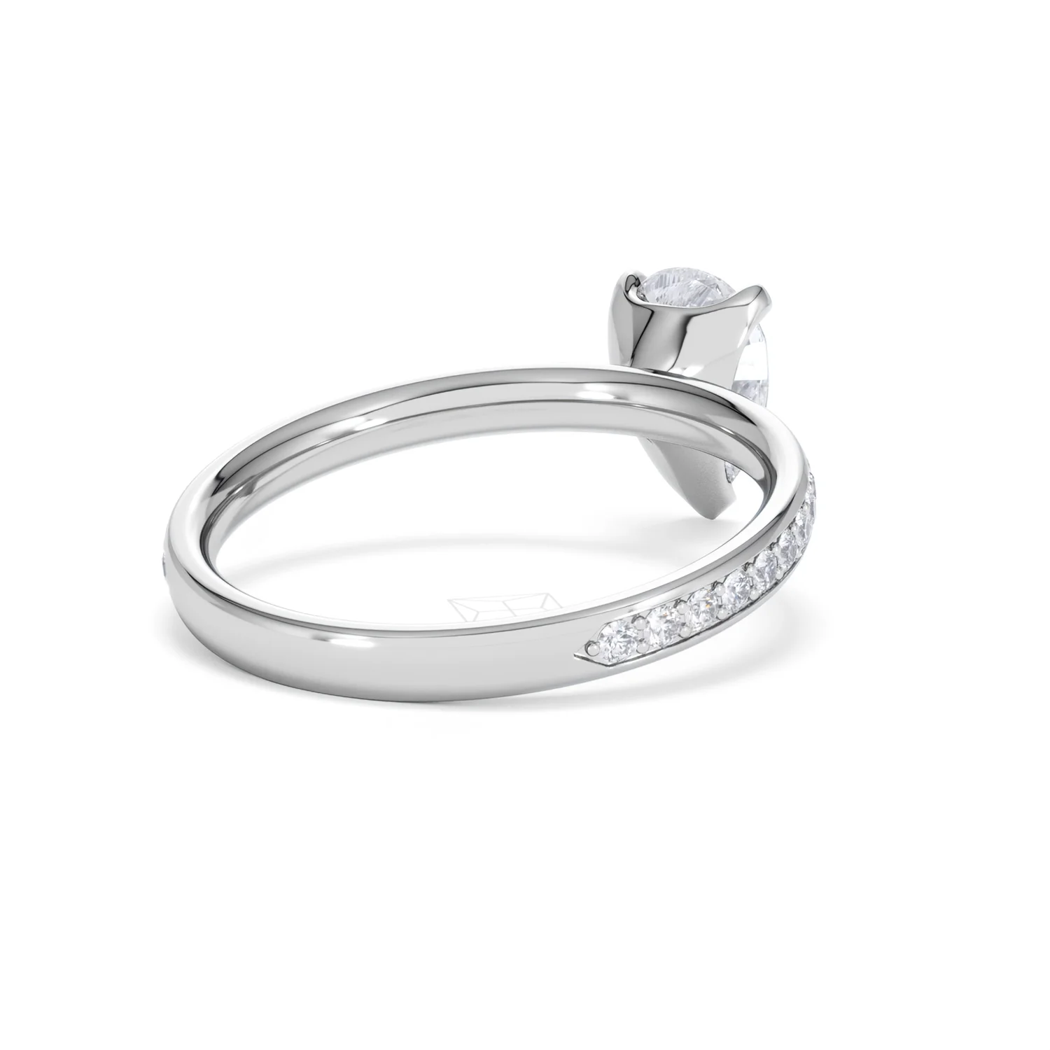 Origin 1.25ct Pear Cut Lab Diamond Solitaire Engagement Ring with Side Stones in Platinum - Image 40