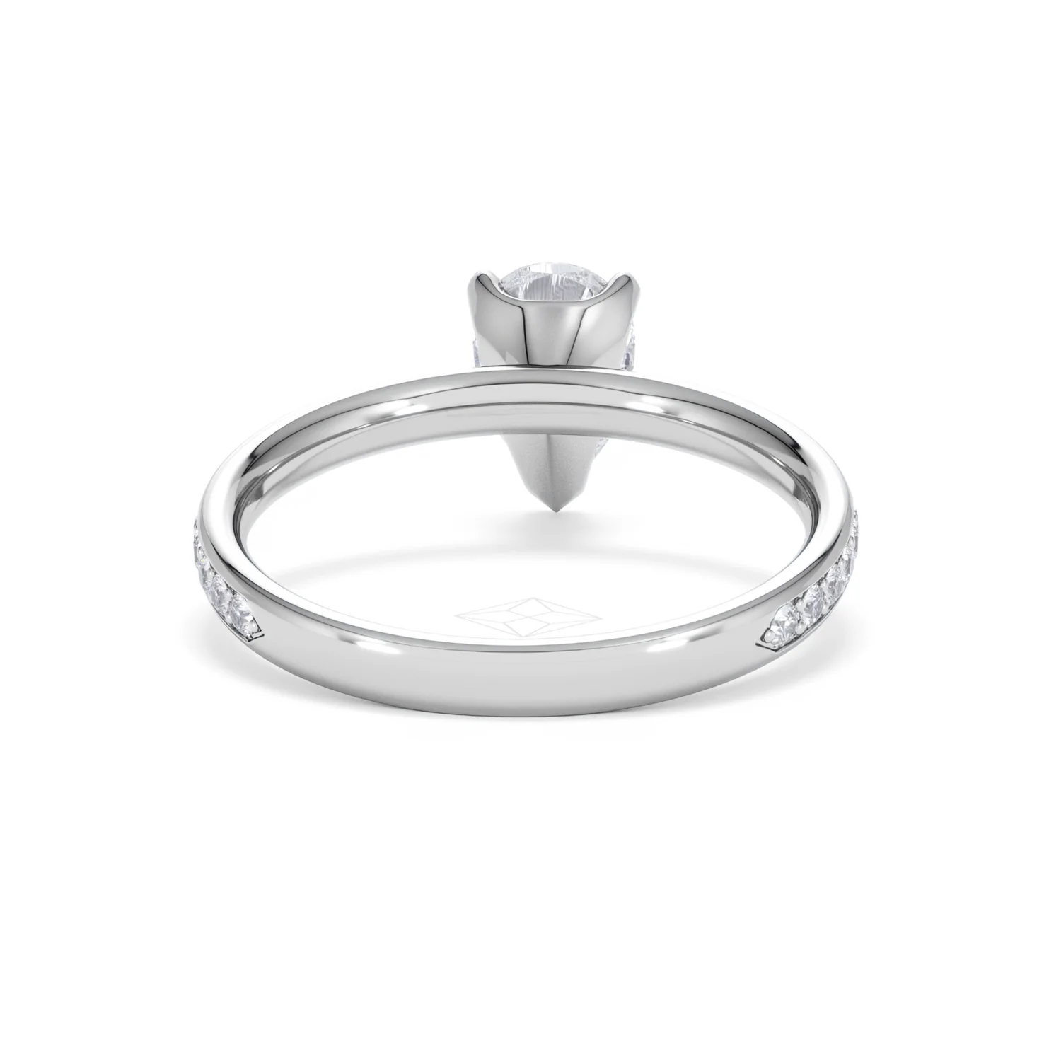 Origin 1.25ct Pear Cut Lab Diamond Solitaire Engagement Ring with Side Stones in Platinum - Image 46