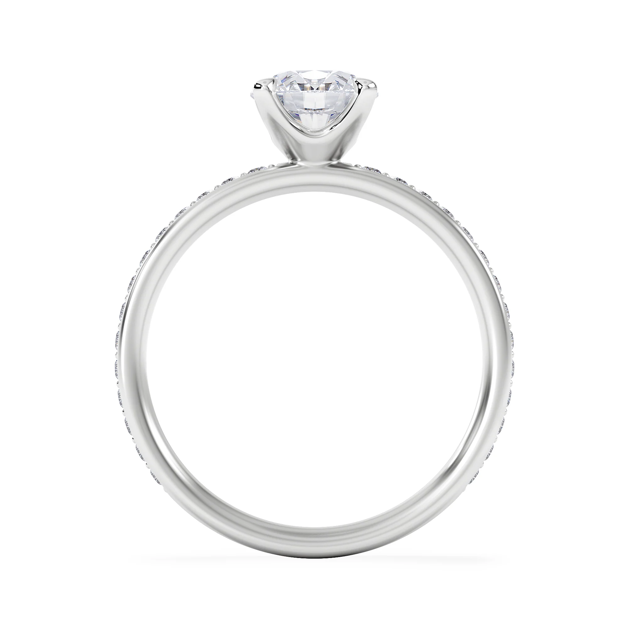 Origin 1.25ct Round Cut Lab Diamond Solitaire Engagement Ring with Side Stones in 18K White Gold - Image 3