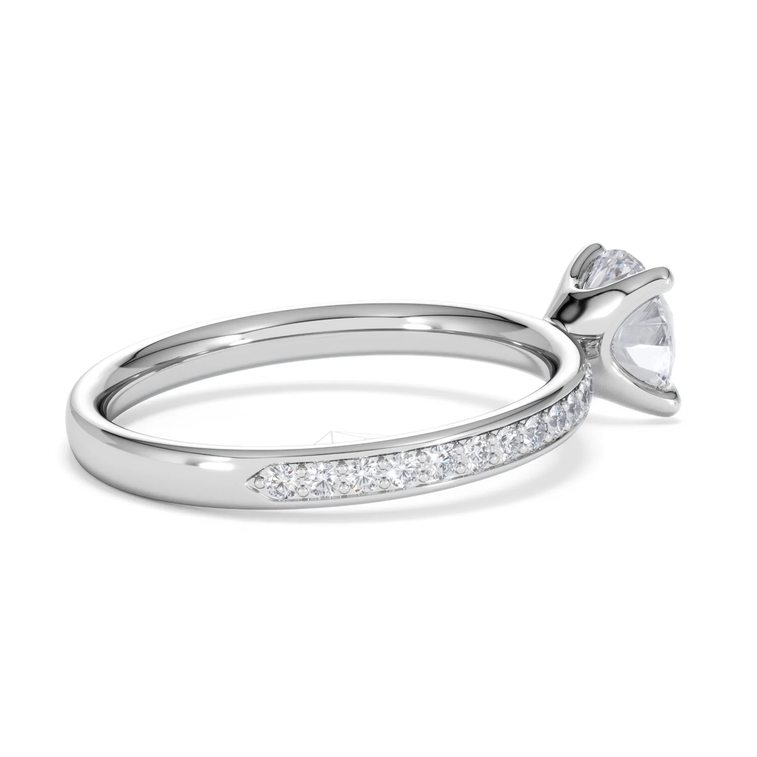Origin 1.25ct Round Cut Lab Diamond Solitaire Engagement Ring with Side Stones in 18K White Gold - Image 33