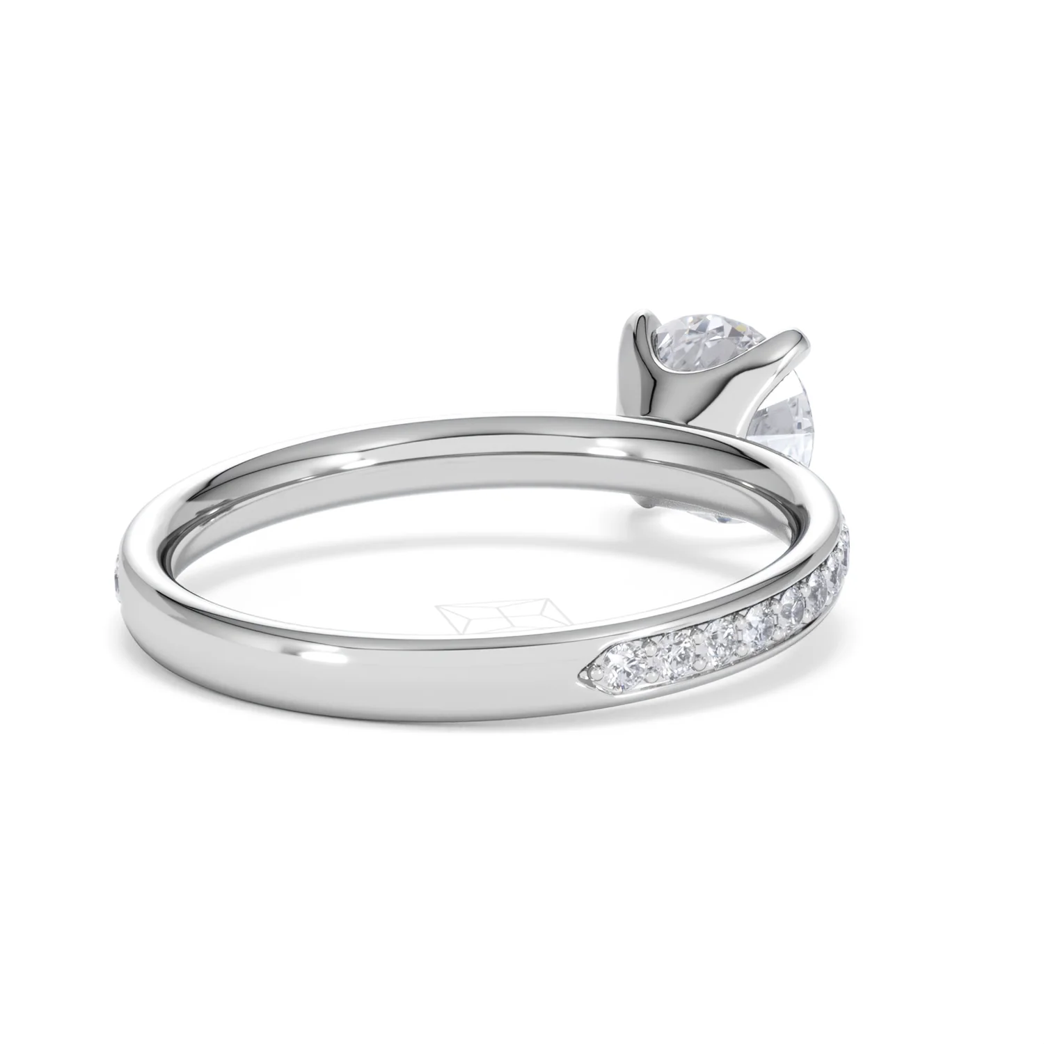 Origin 1.25ct Round Cut Lab Diamond Solitaire Engagement Ring with Side Stones in 18K White Gold - Image 40