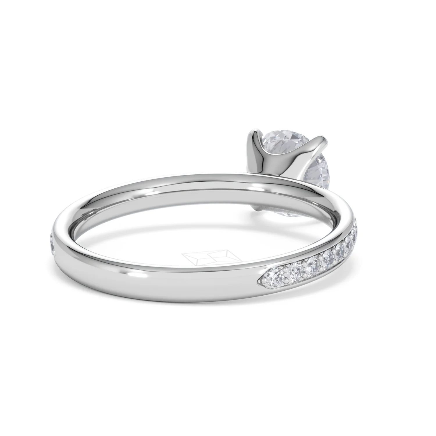 Origin 1.25ct Round Cut Lab Diamond Solitaire Engagement Ring with Side Stones in 18K White Gold - Image 41