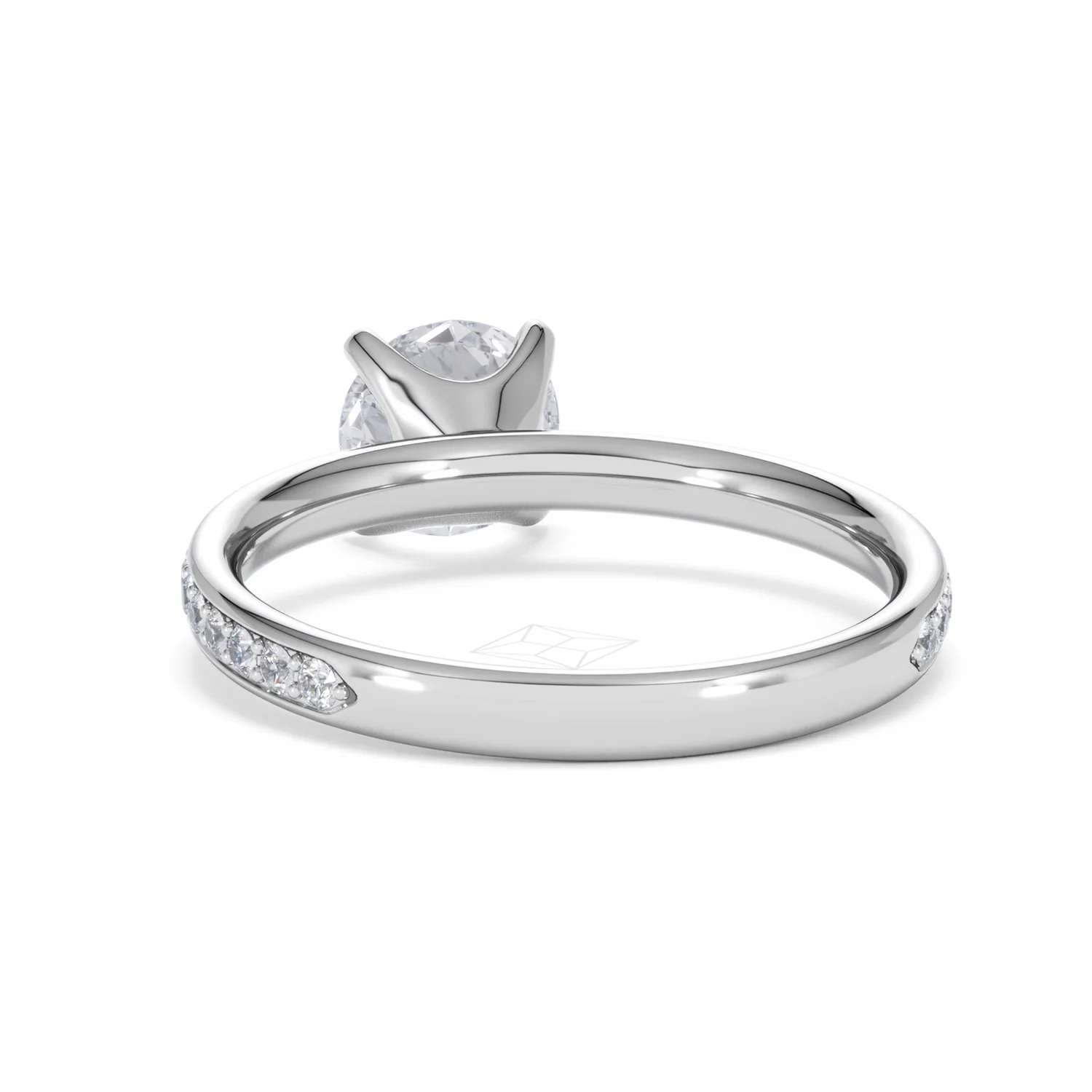 Origin 1.25ct Round Cut Lab Diamond Solitaire Engagement Ring with Side Stones in 18K White Gold - Image 50