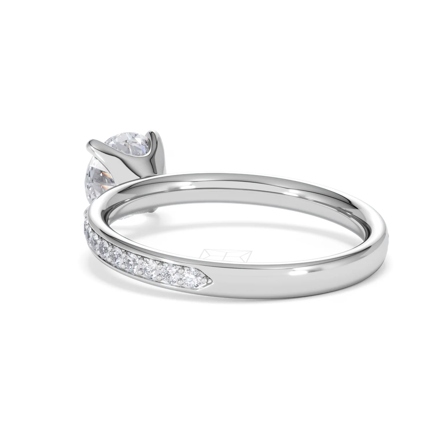 Origin 1.25ct Round Cut Lab Diamond Solitaire Engagement Ring with Side Stones in 18K White Gold - Image 55