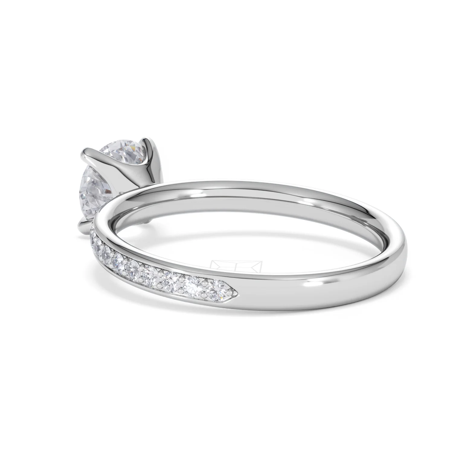 Origin 1.25ct Round Cut Lab Diamond Solitaire Engagement Ring with Side Stones in 18K White Gold - Image 56