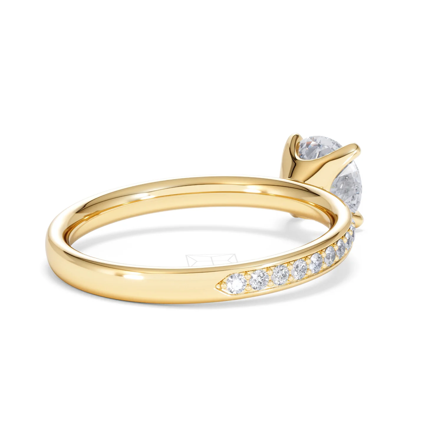 Origin 1.25ct Round Cut Lab Diamond Solitaire Engagement Ring with Side Stones in 18K Yellow Gold - Image 38