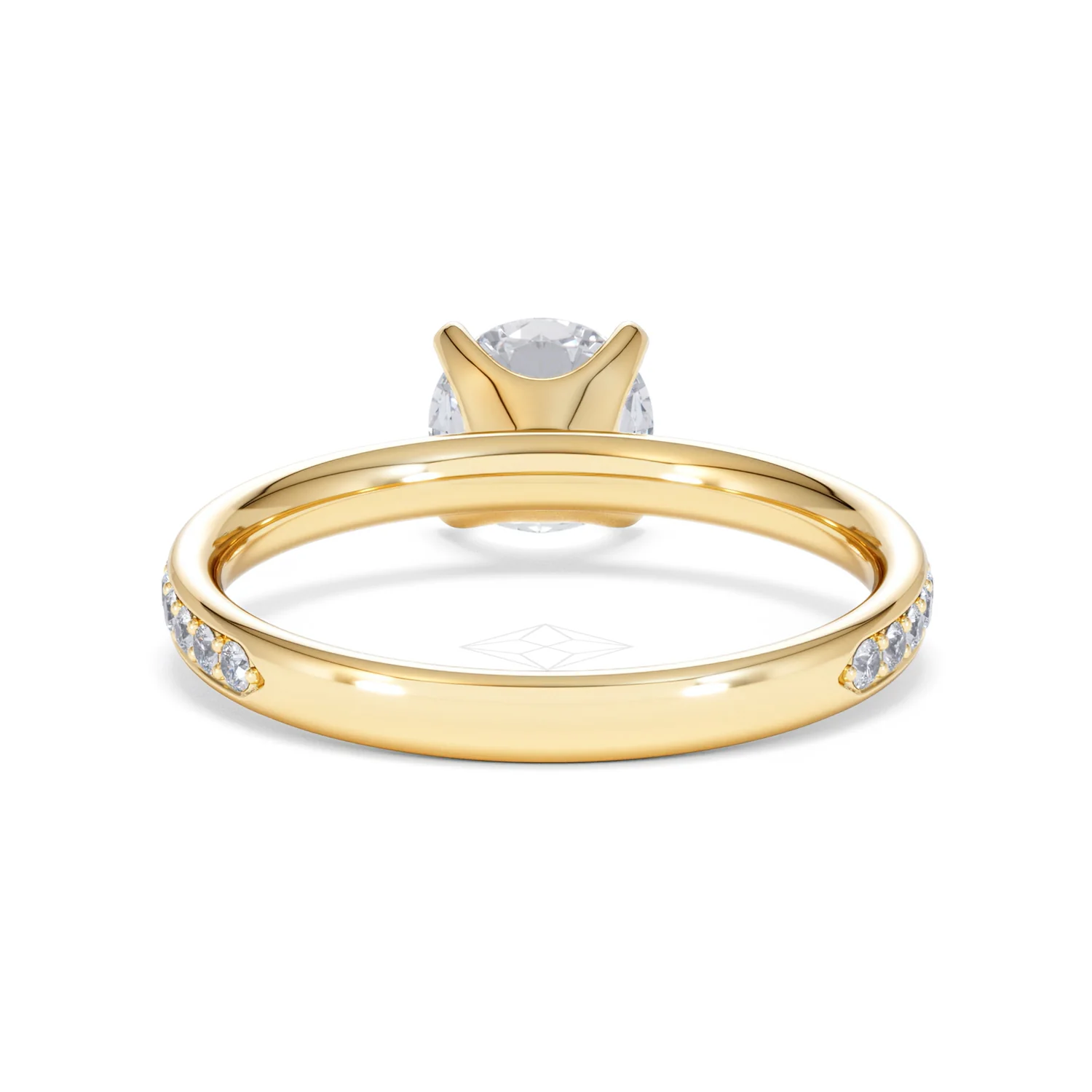 Origin 1.25ct Round Cut Lab Diamond Solitaire Engagement Ring with Side Stones in 18K Yellow Gold - Image 47