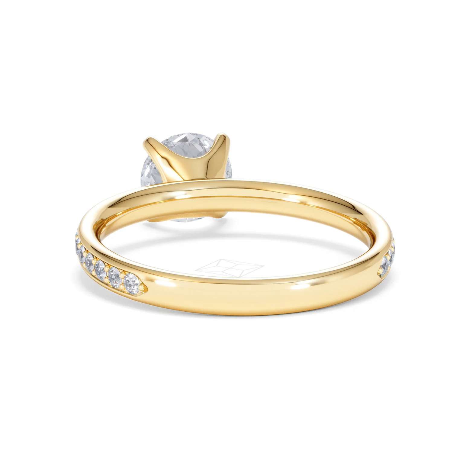 Origin 1.25ct Round Cut Lab Diamond Solitaire Engagement Ring with Side Stones in 18K Yellow Gold - Image 50
