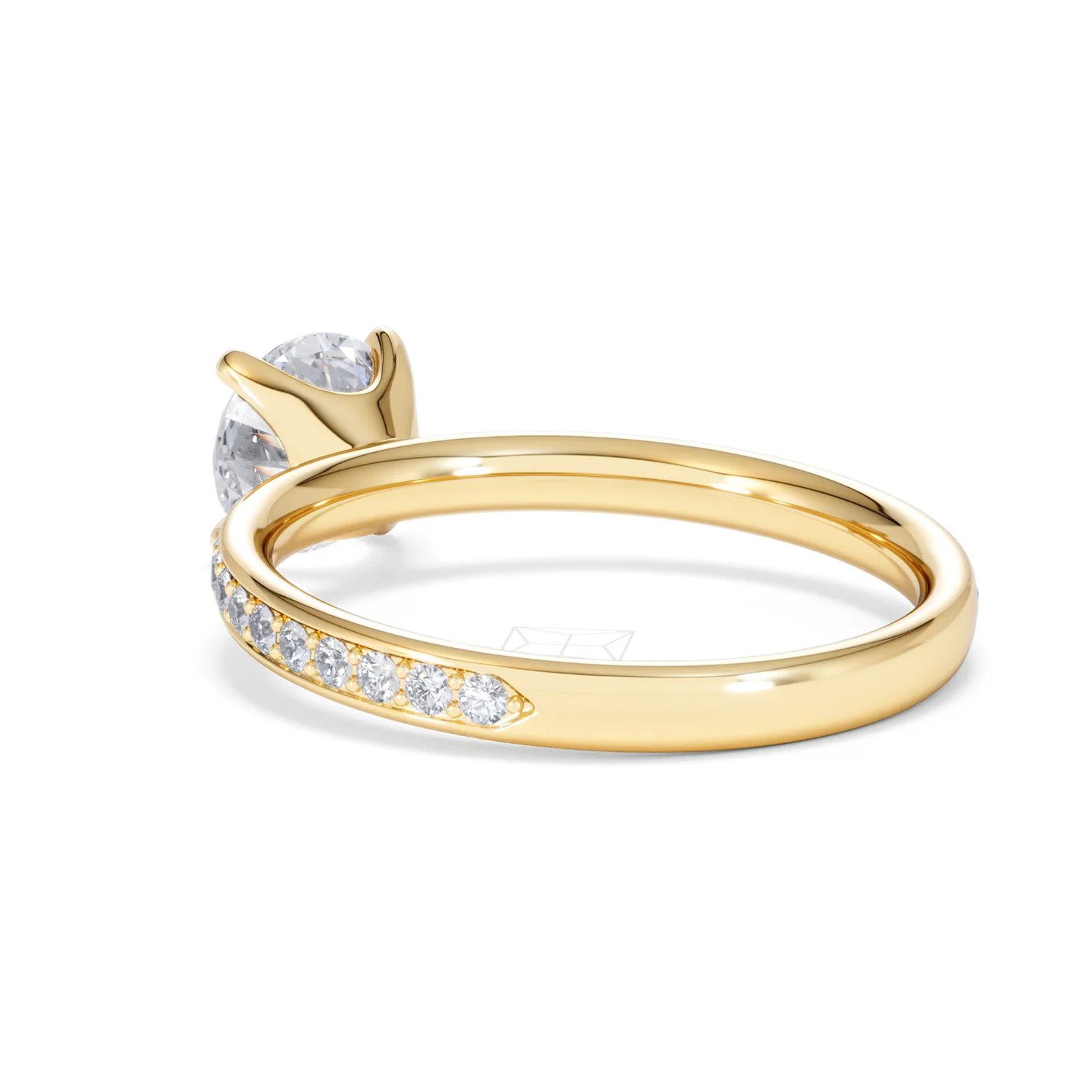 Origin 1.25ct Round Cut Lab Diamond Solitaire Engagement Ring with Side Stones in 18K Yellow Gold - Image 55