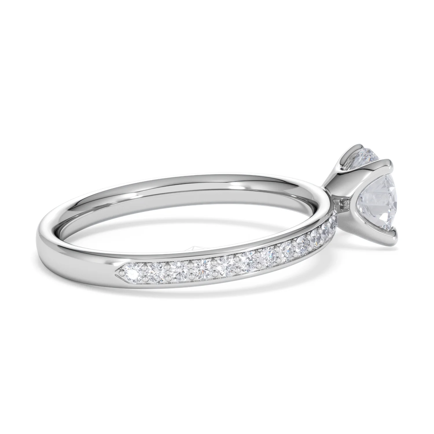 Origin 1.25ct Round Cut Lab Diamond Solitaire Engagement Ring with Side Stones in Platinum - Image 31
