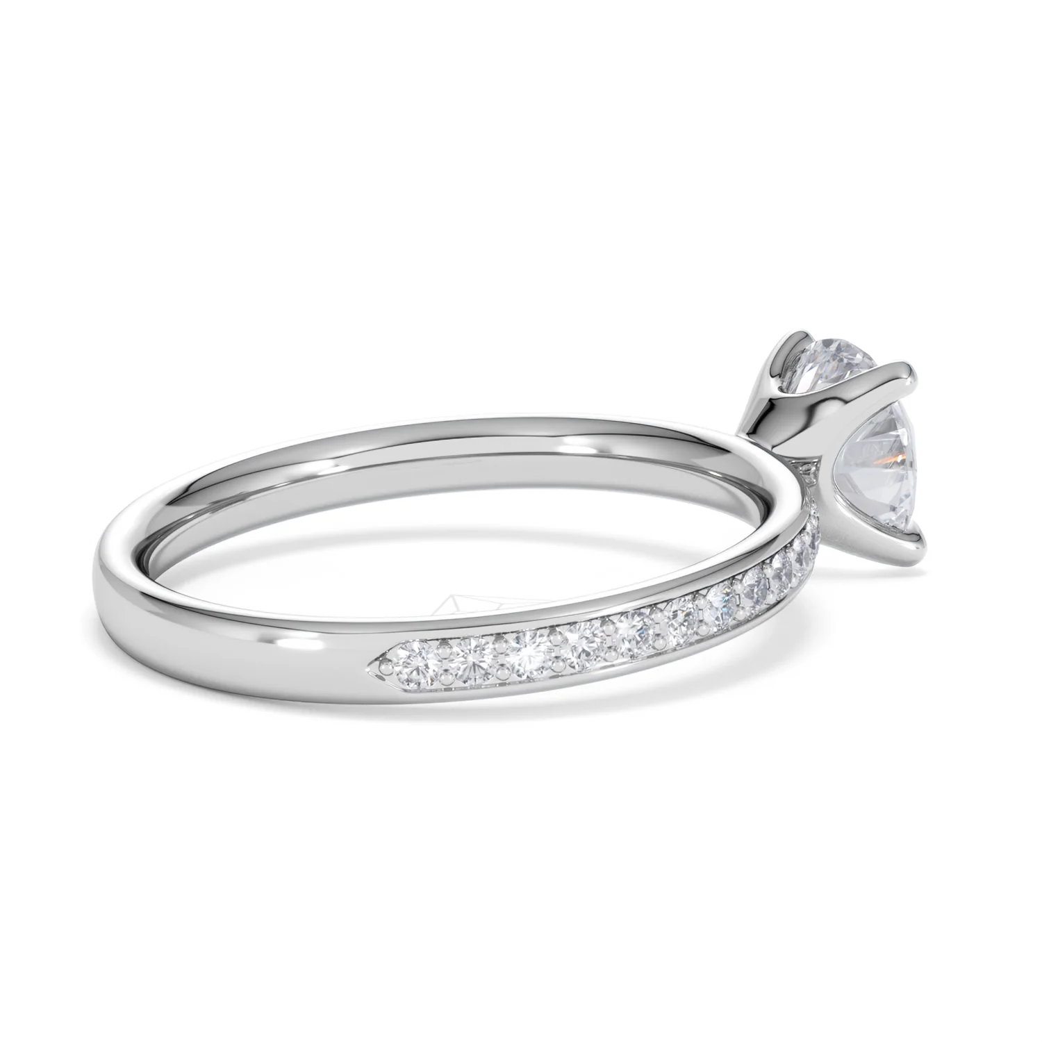 Origin 1.25ct Round Cut Lab Diamond Solitaire Engagement Ring with Side Stones in Platinum - Image 34