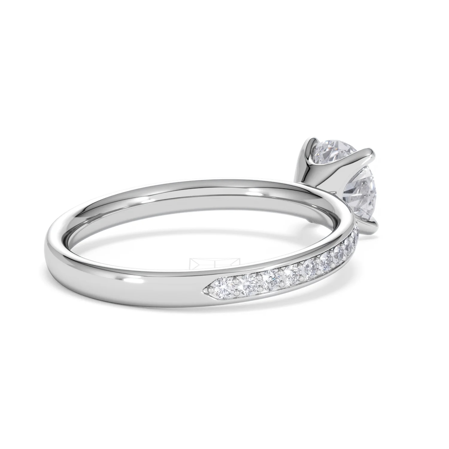 Origin 1.25ct Round Cut Lab Diamond Solitaire Engagement Ring with Side Stones in Platinum - Image 37