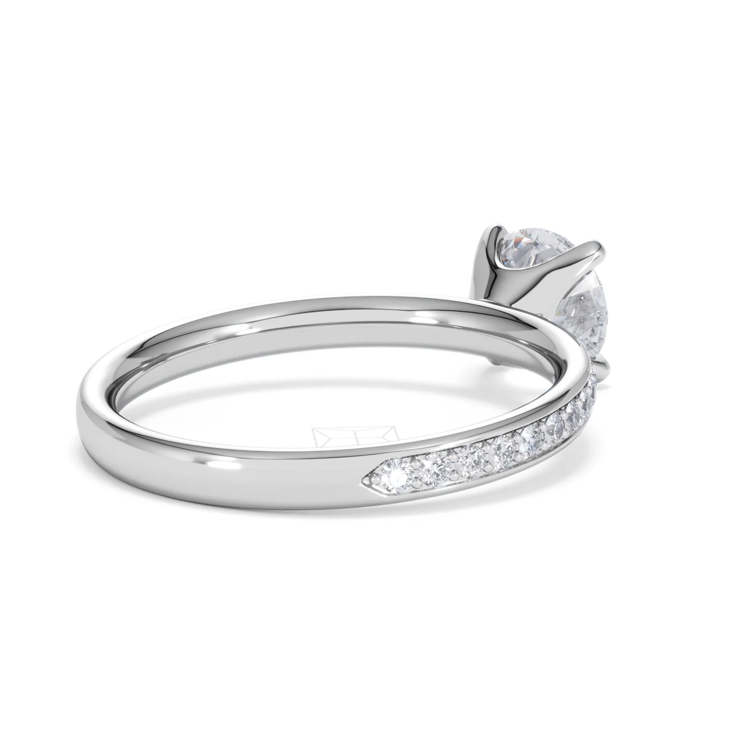Origin 1.25ct Round Cut Lab Diamond Solitaire Engagement Ring with Side Stones in Platinum - Image 38