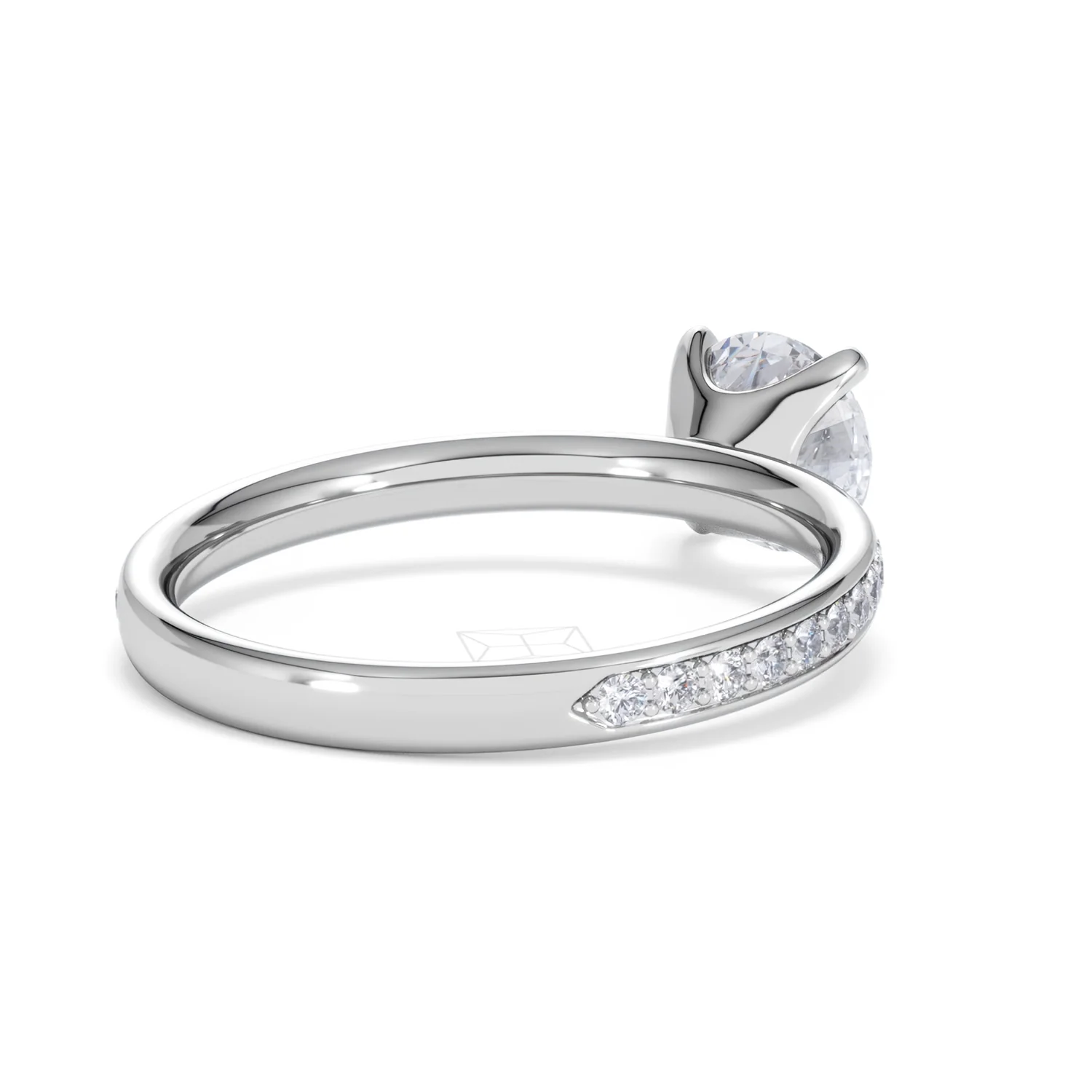 Origin 1.25ct Round Cut Lab Diamond Solitaire Engagement Ring with Side Stones in Platinum - Image 39