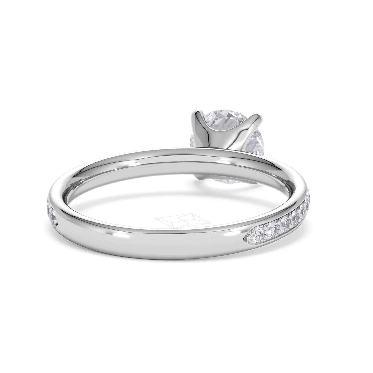 Origin 1.25ct Round Cut Lab Diamond Solitaire Engagement Ring with Side Stones in Platinum - Image 43