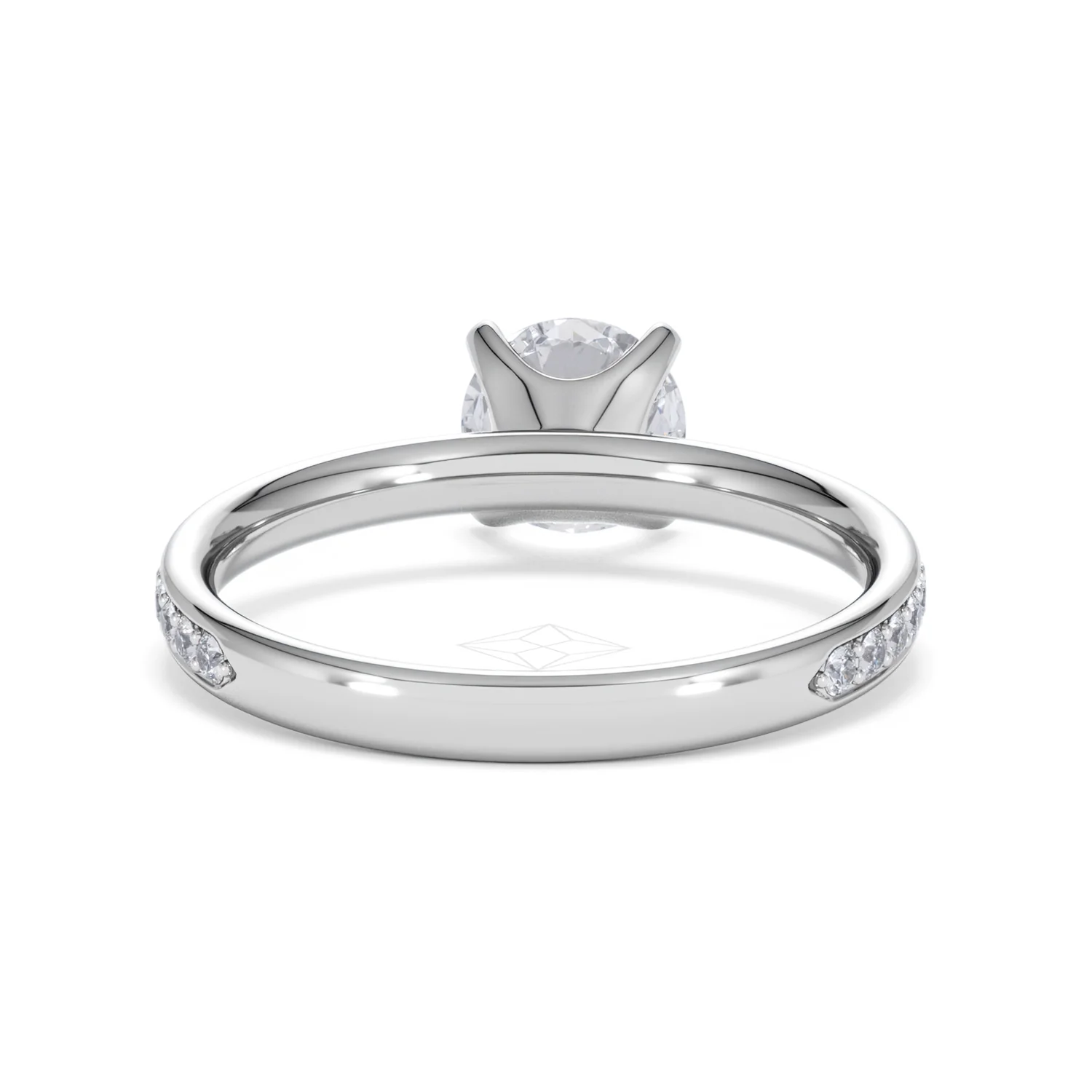 Origin 1.25ct Round Cut Lab Diamond Solitaire Engagement Ring with Side Stones in Platinum - Image 46