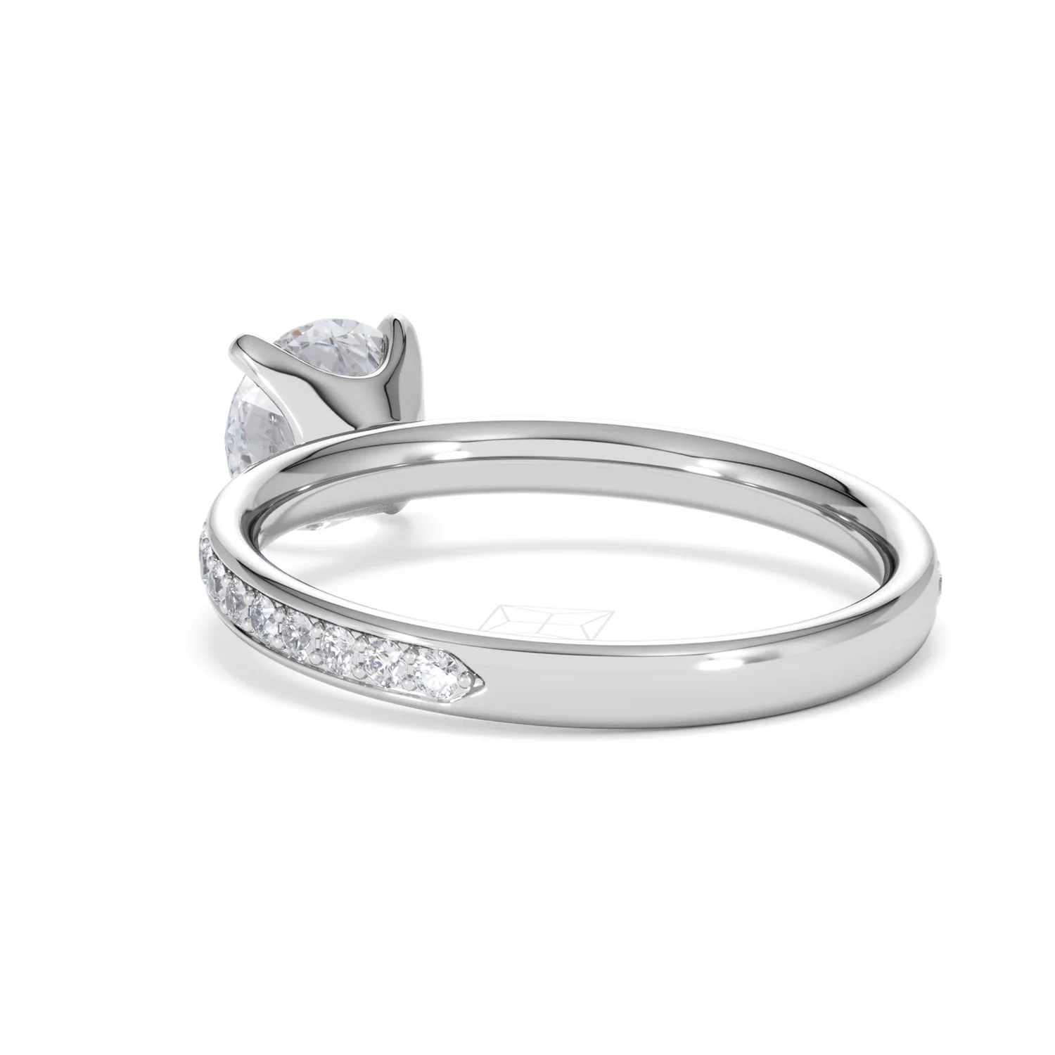 Origin 1.25ct Round Cut Lab Diamond Solitaire Engagement Ring with Side Stones in Platinum - Image 54