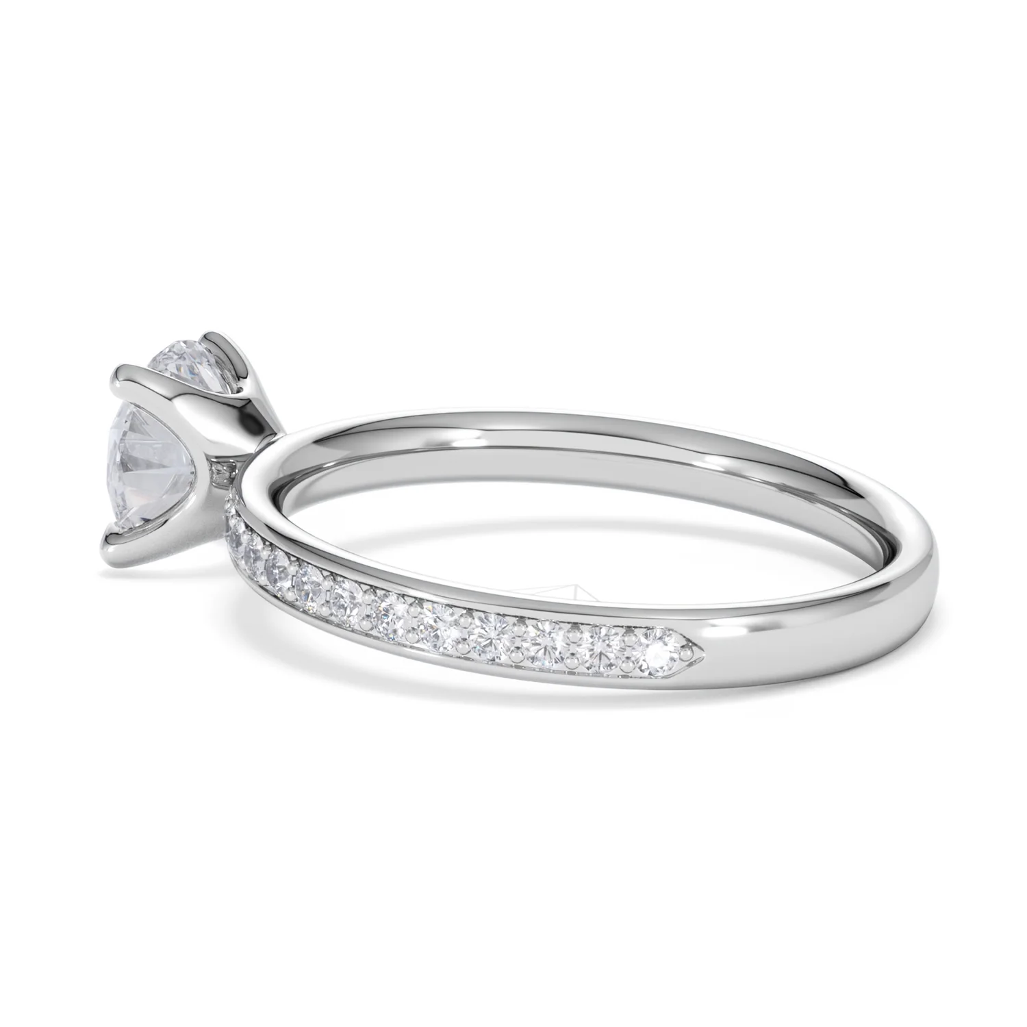 Origin 1.25ct Round Cut Lab Diamond Solitaire Engagement Ring with Side Stones in Platinum - Image 61