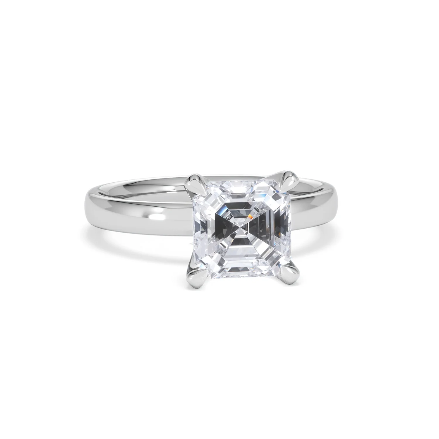 Origin 2.00ct Asscher Cut Lab Diamond Solitaire Engagement Ring in 18K White Gold - Image 9