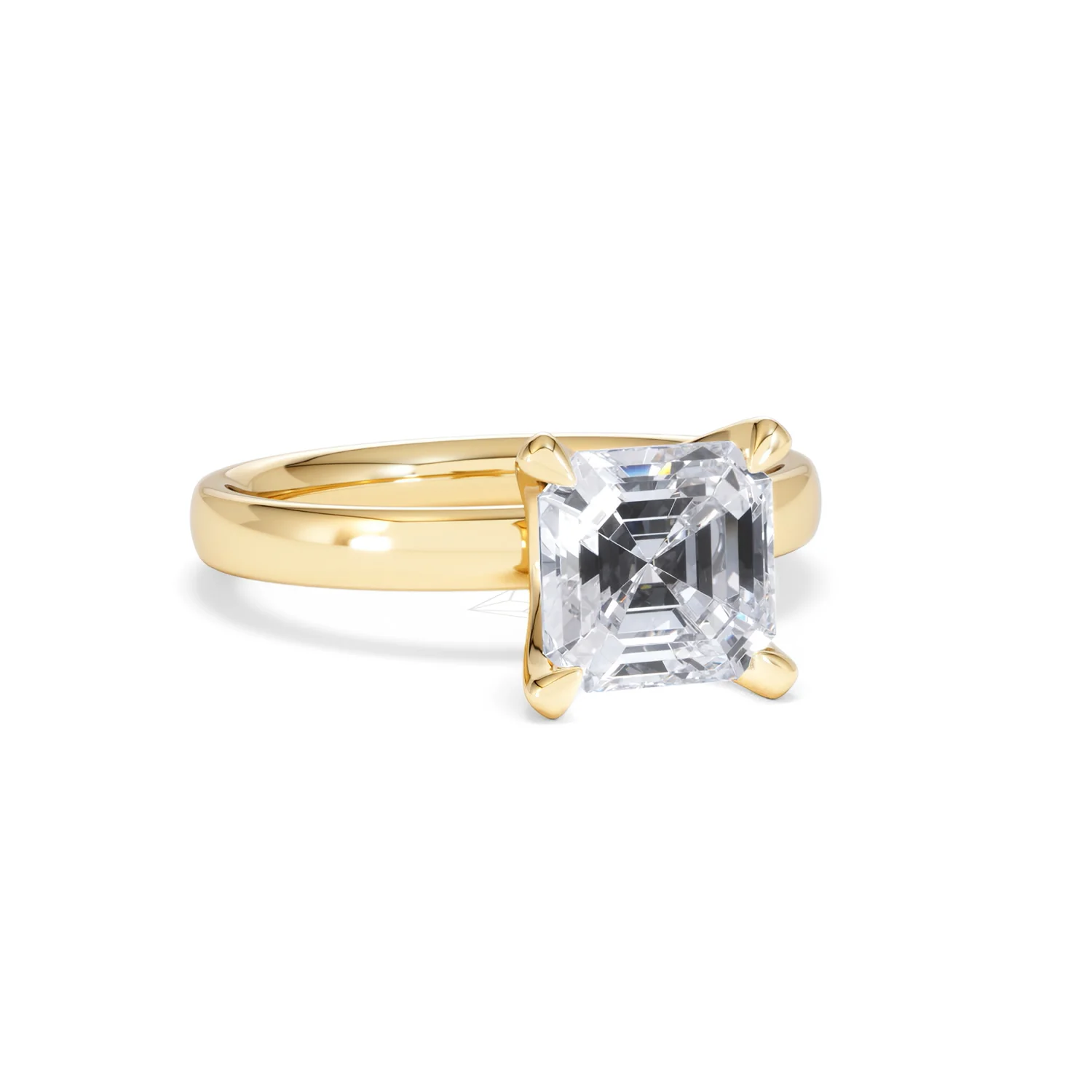 Origin 2.00ct Asscher Cut Lab Diamond Solitaire Engagement Ring in 18K Yellow Gold - Image 11