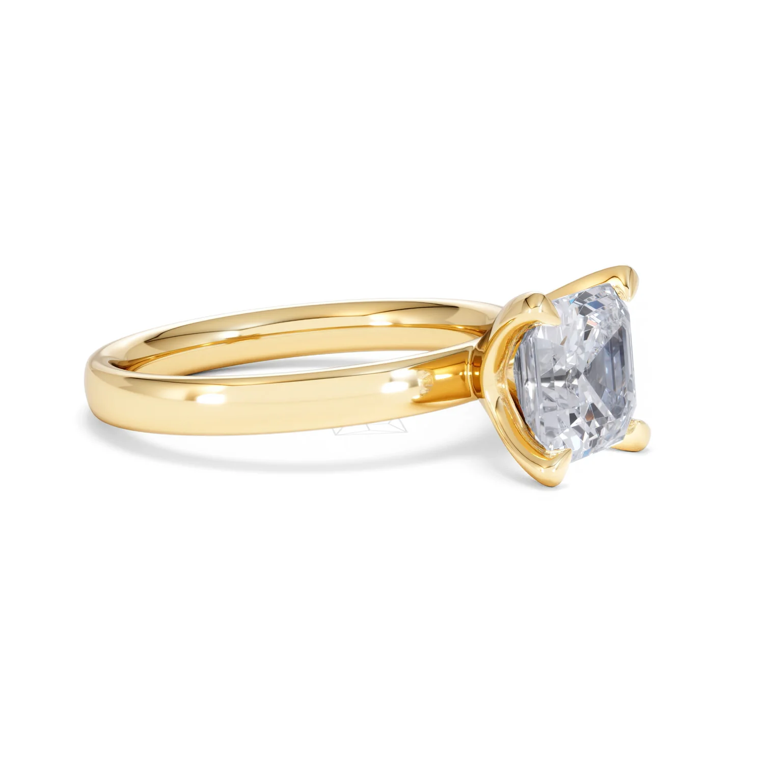 Origin 2.00ct Asscher Cut Lab Diamond Solitaire Engagement Ring in 18K Yellow Gold - Image 19